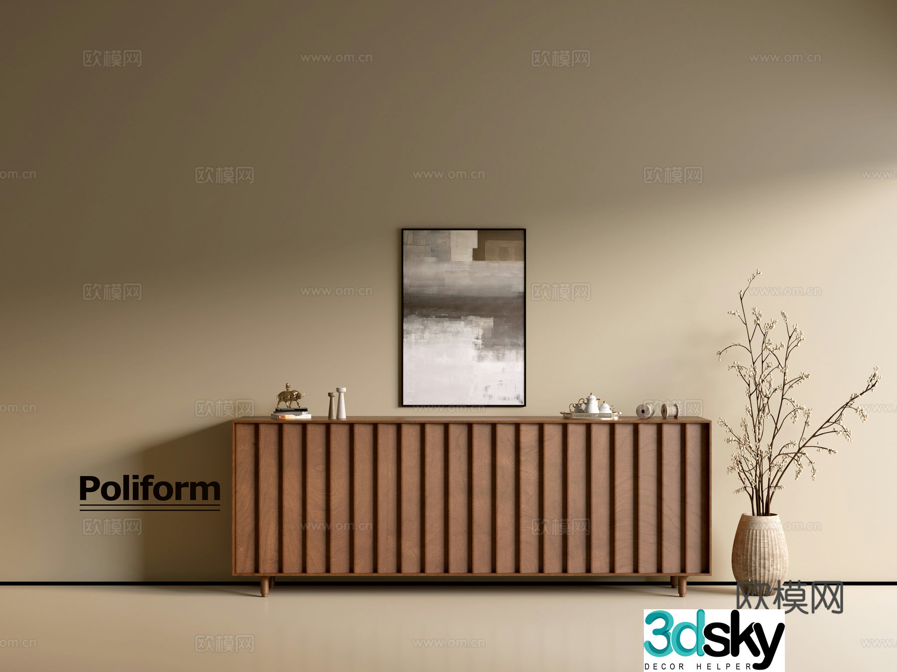 Modern wood grain cabinet ins wind minimalist wind cabinet whole cabinet sideboard balcony cabinet storage 3D model