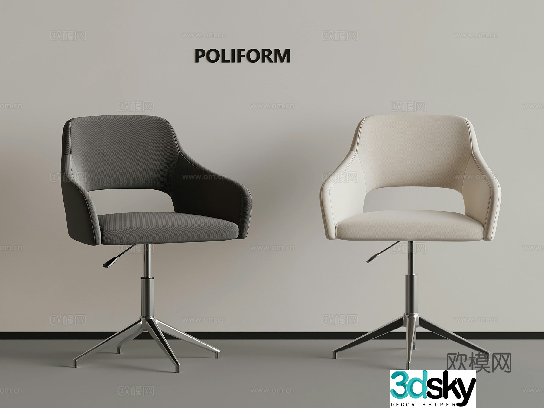 06 Modern Office Chair Staff Chair 3D Model