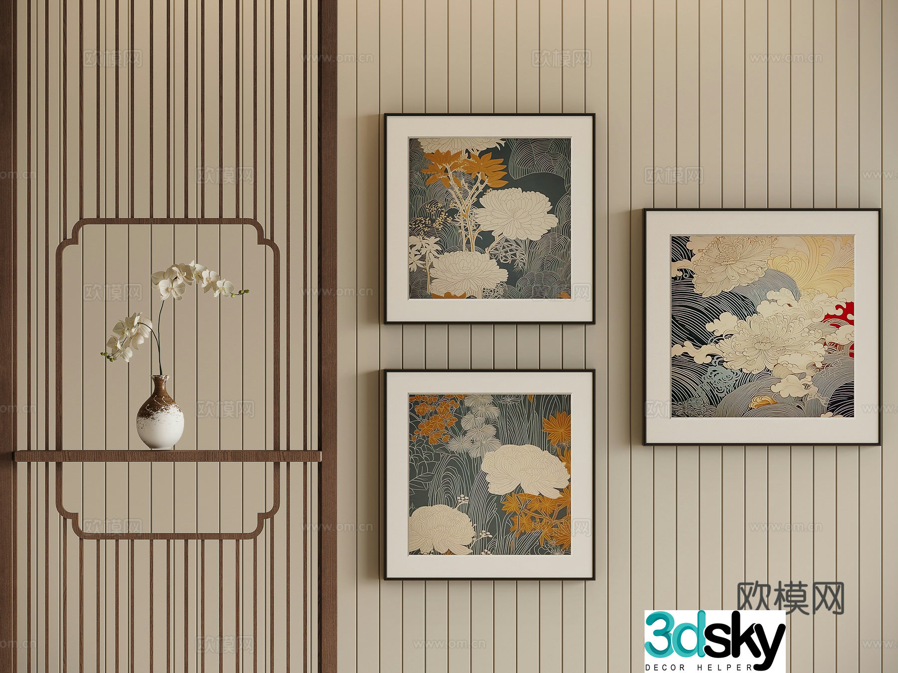 Song’s aesthetic combination decorative painting 3D model