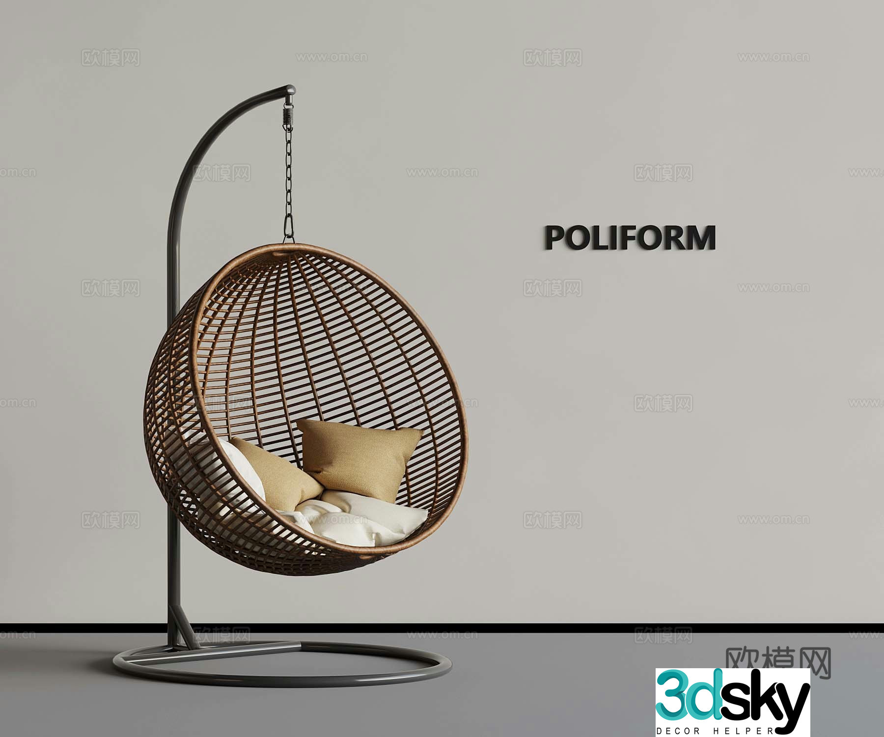 Modern hanging chair Indoor hanging chair 3d model