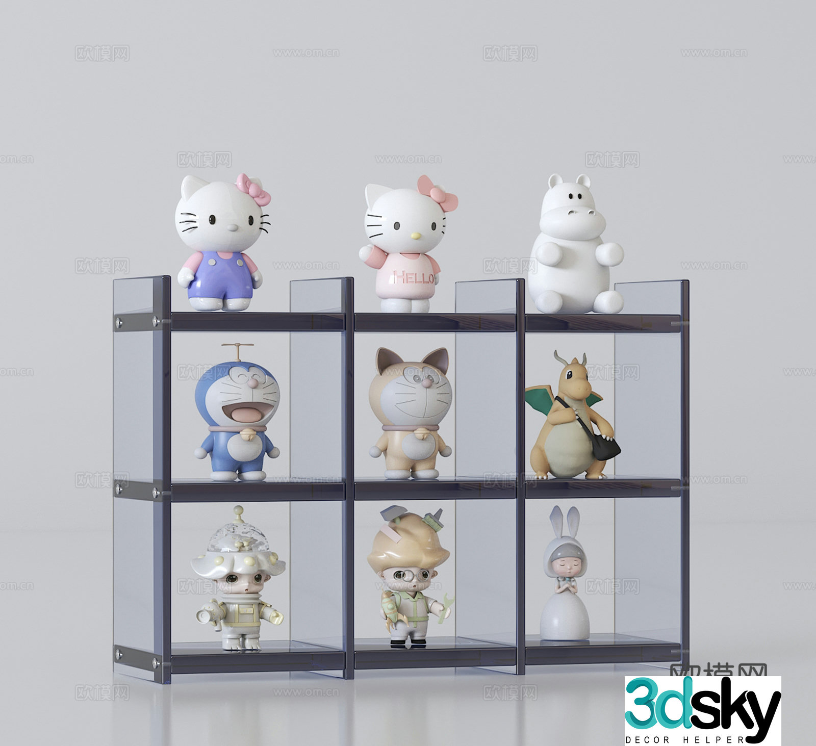 Modern trendy toy figure 3d model