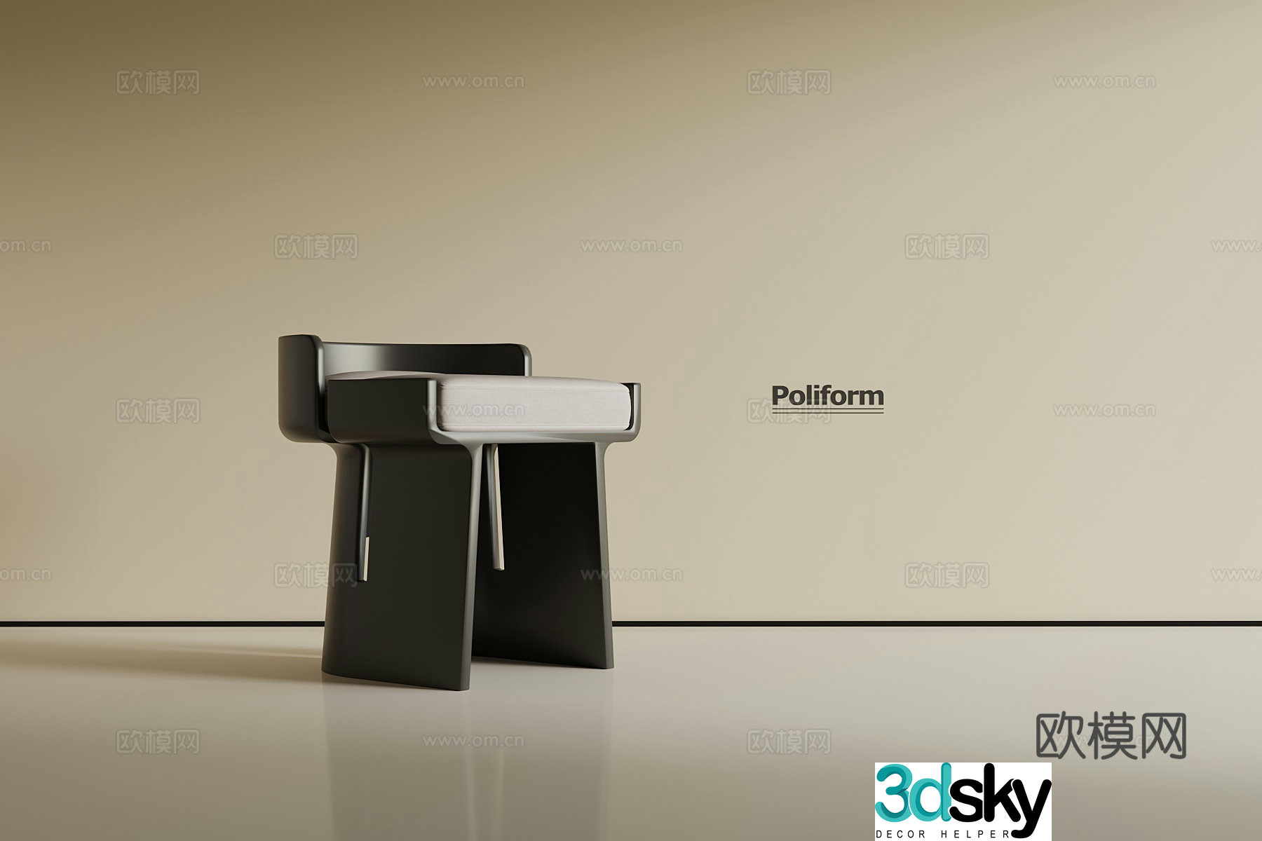 Modern stool 3d model