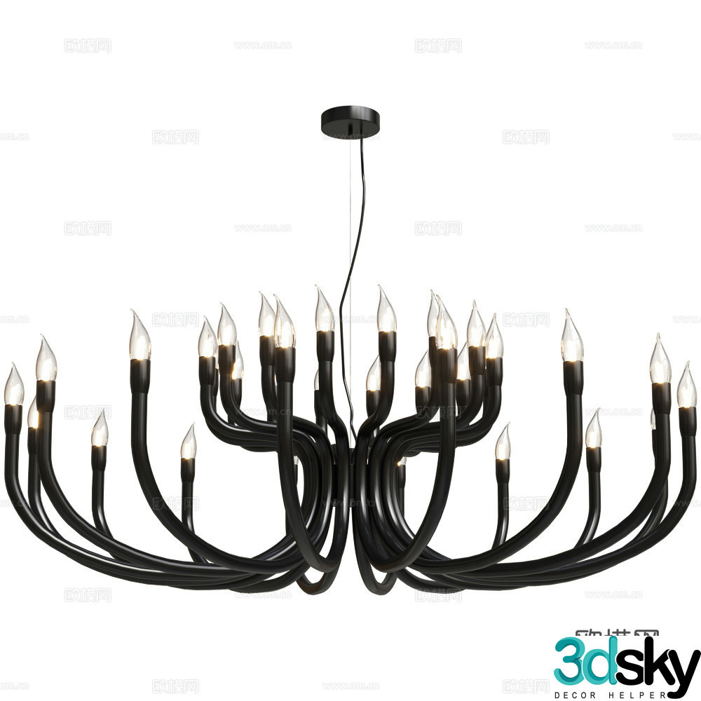 Modern Italian light luxury decorative chandelier 3d model