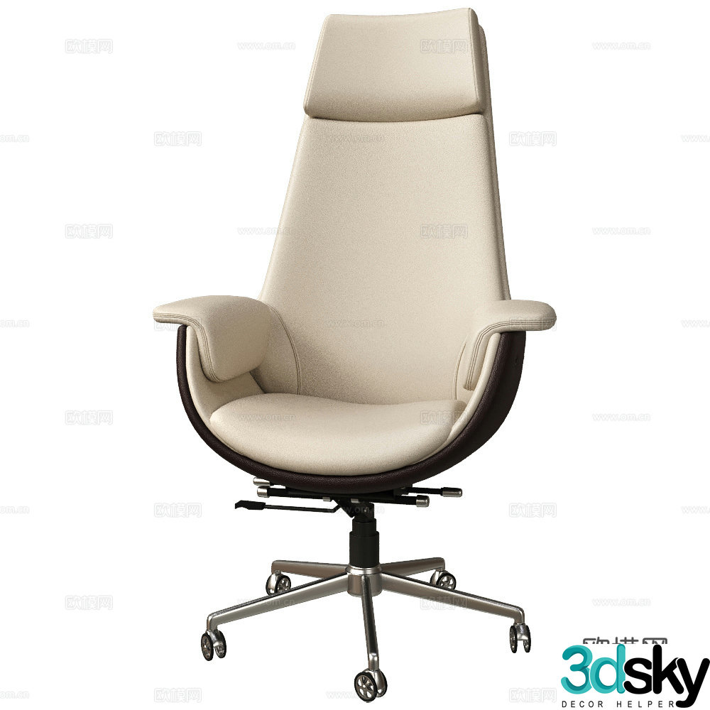 Modern Italian leather office chair 3d model