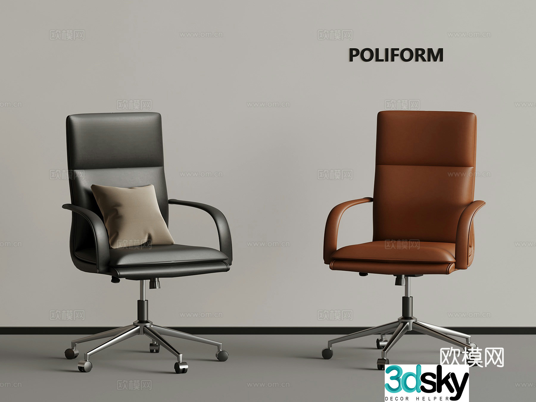 05 Modern Office Chair Staff Chair 3D Model