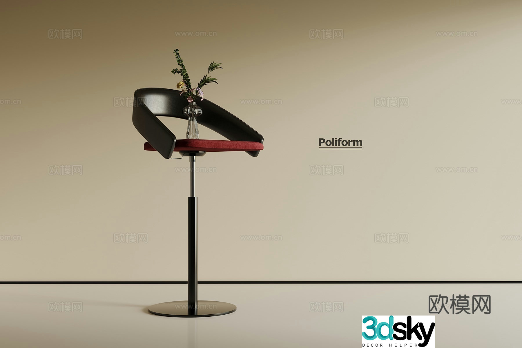 Bar stool 3d model