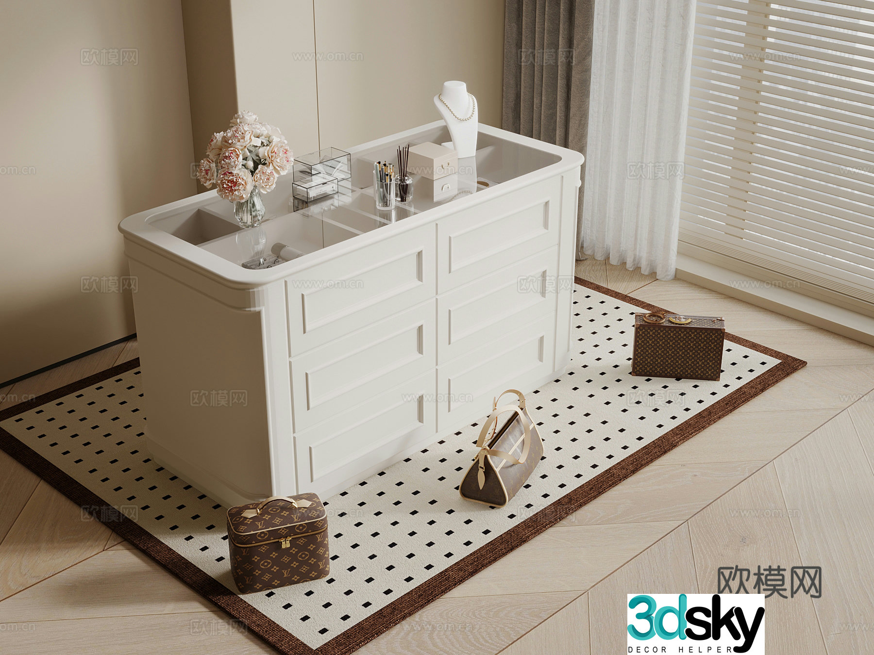 014 jewelry cabinet modern jewelry cabinet Zhongdao cabinet 3d model