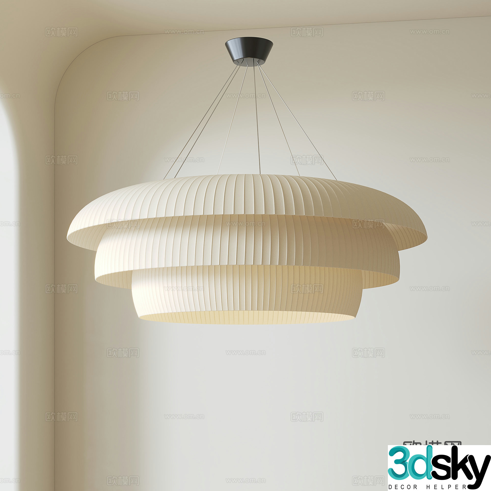 Wasabi wind ancient chandelier 3d model