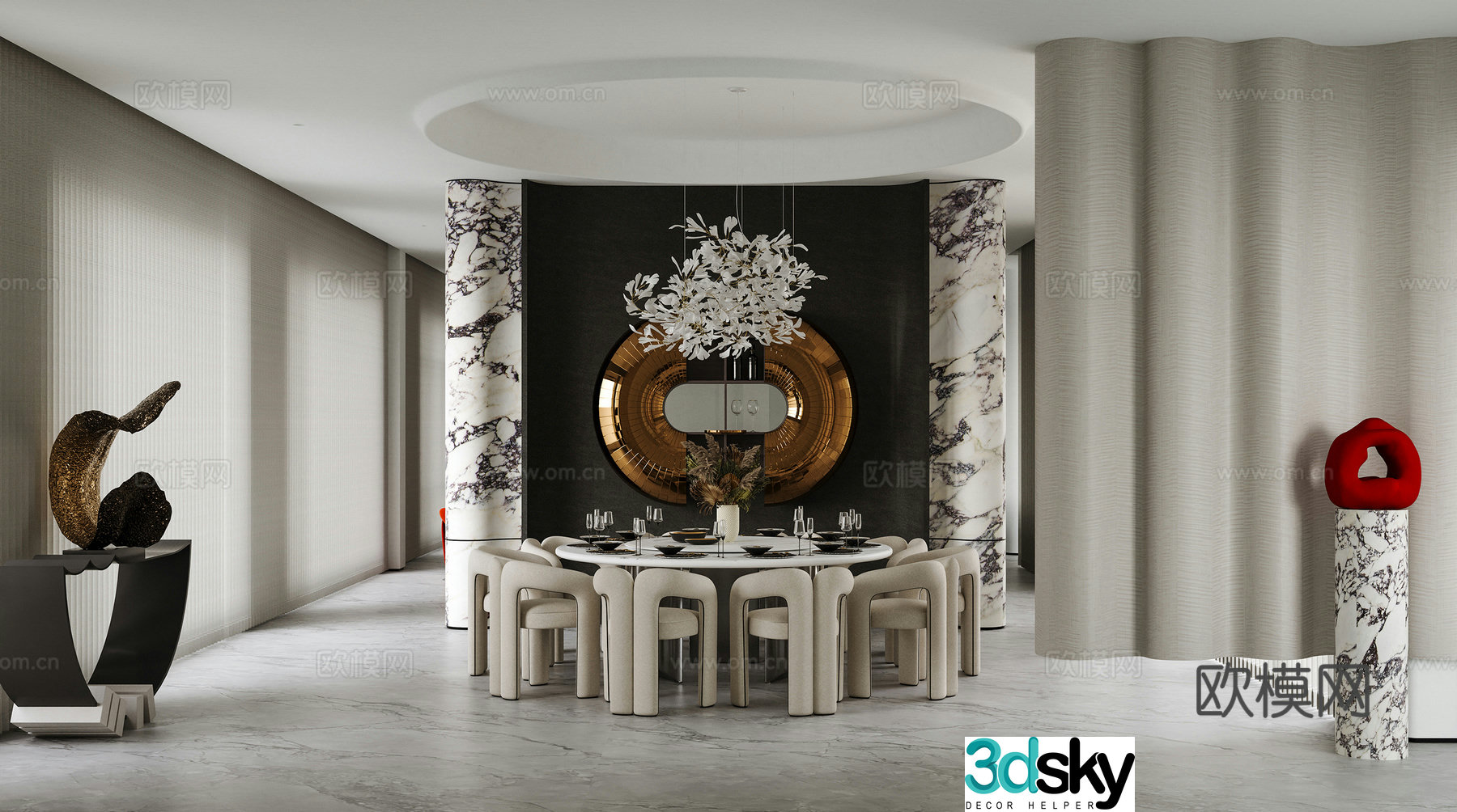 Modern restaurant Italian restaurant 3d model