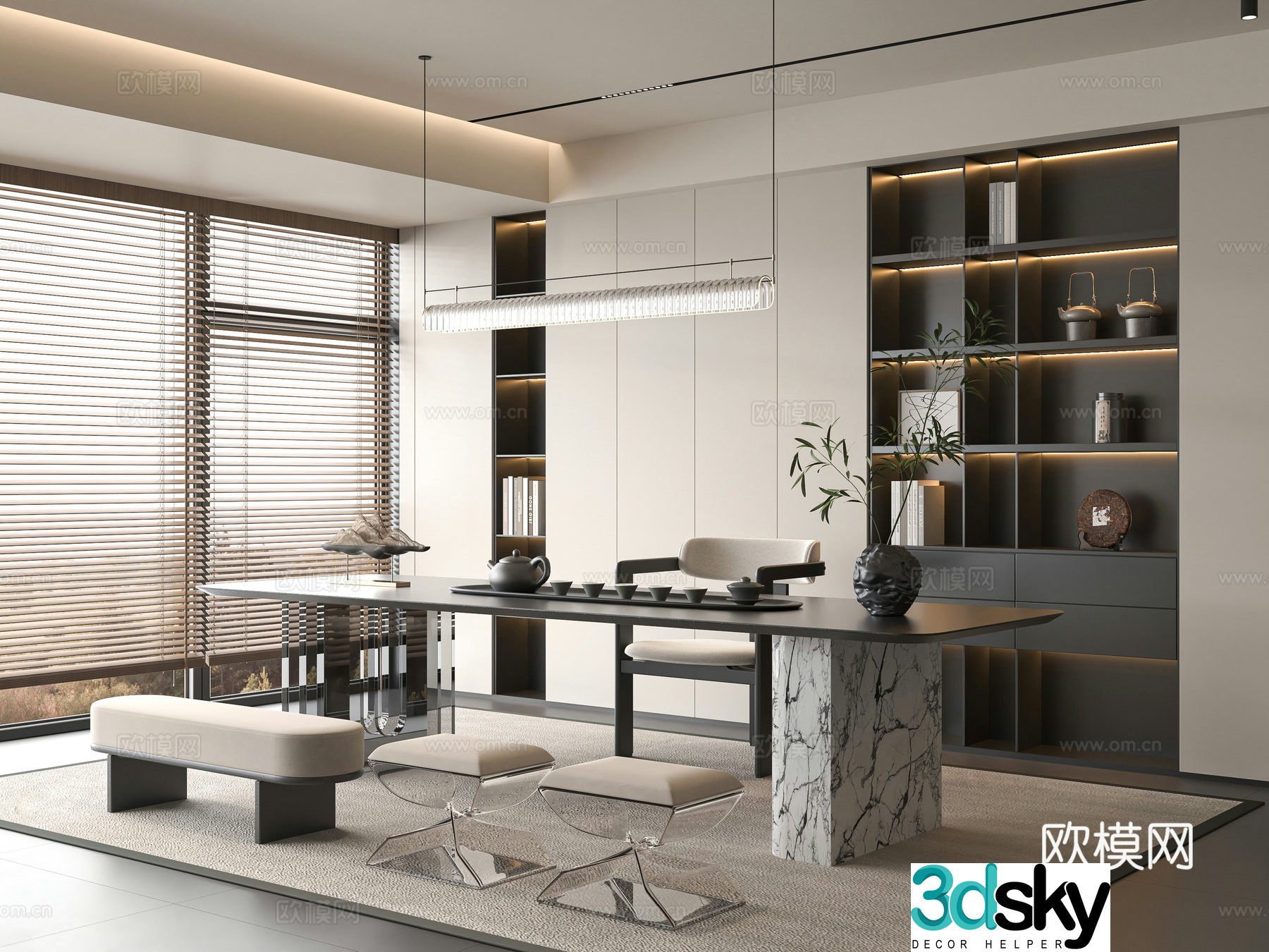 Modern tea room 3d model