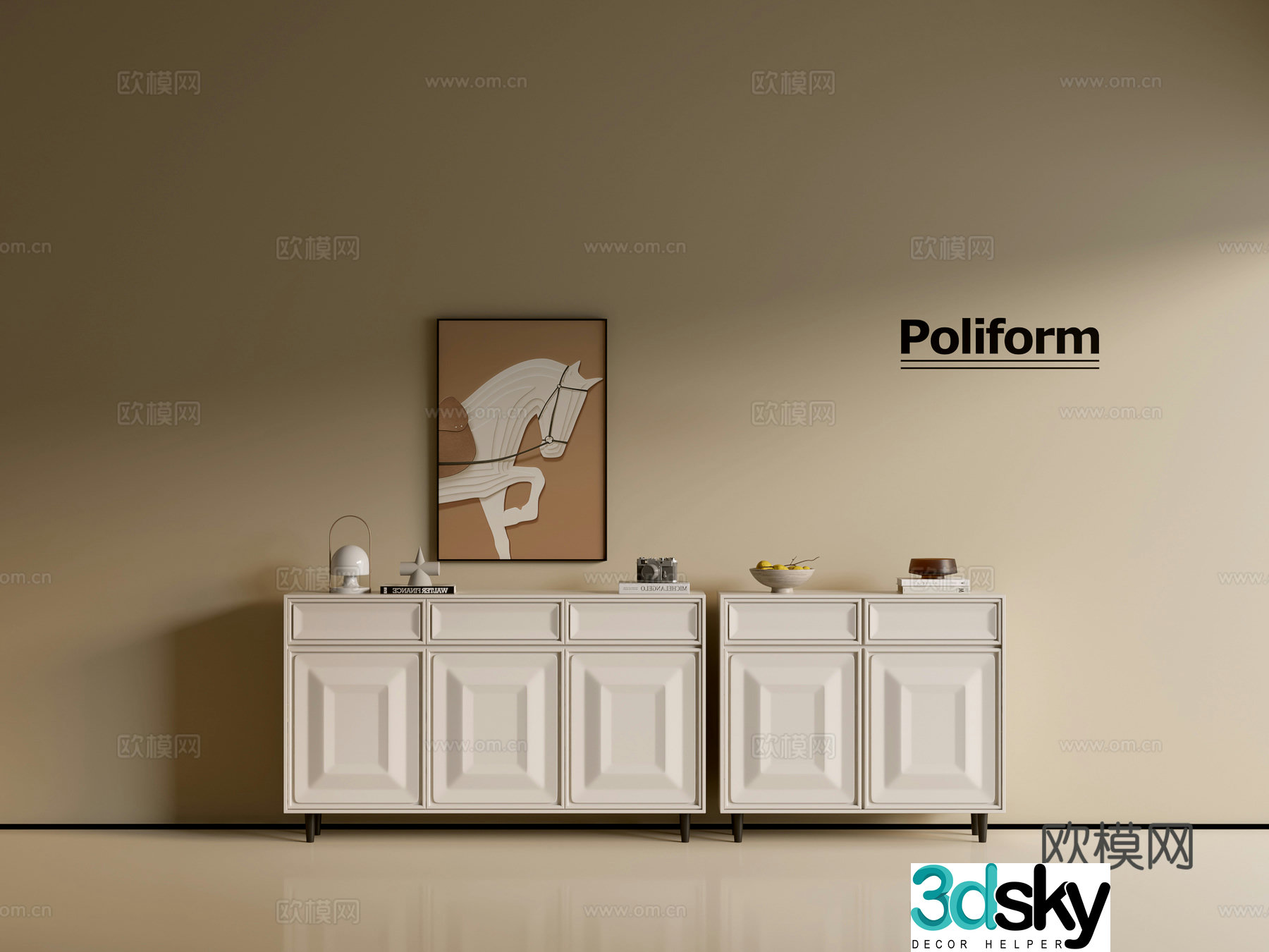 Modern cream wind chest of cabinet ins wind minimalist wind cabinet whole cabinet sideboard balcony cabinet 3d model