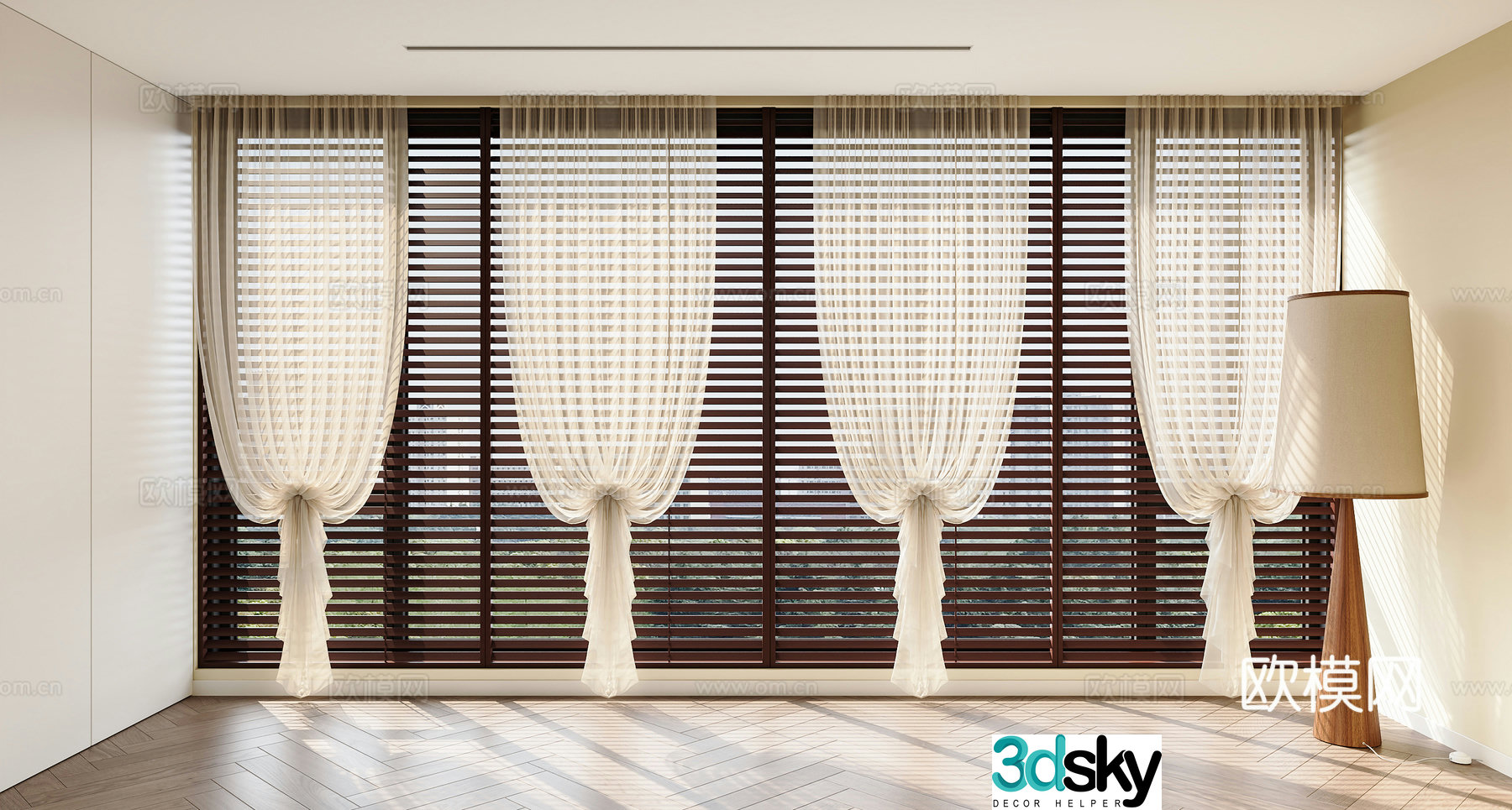 French medieval curtains gauze curtains venetian blinds French curtains medieval curtains 3D model