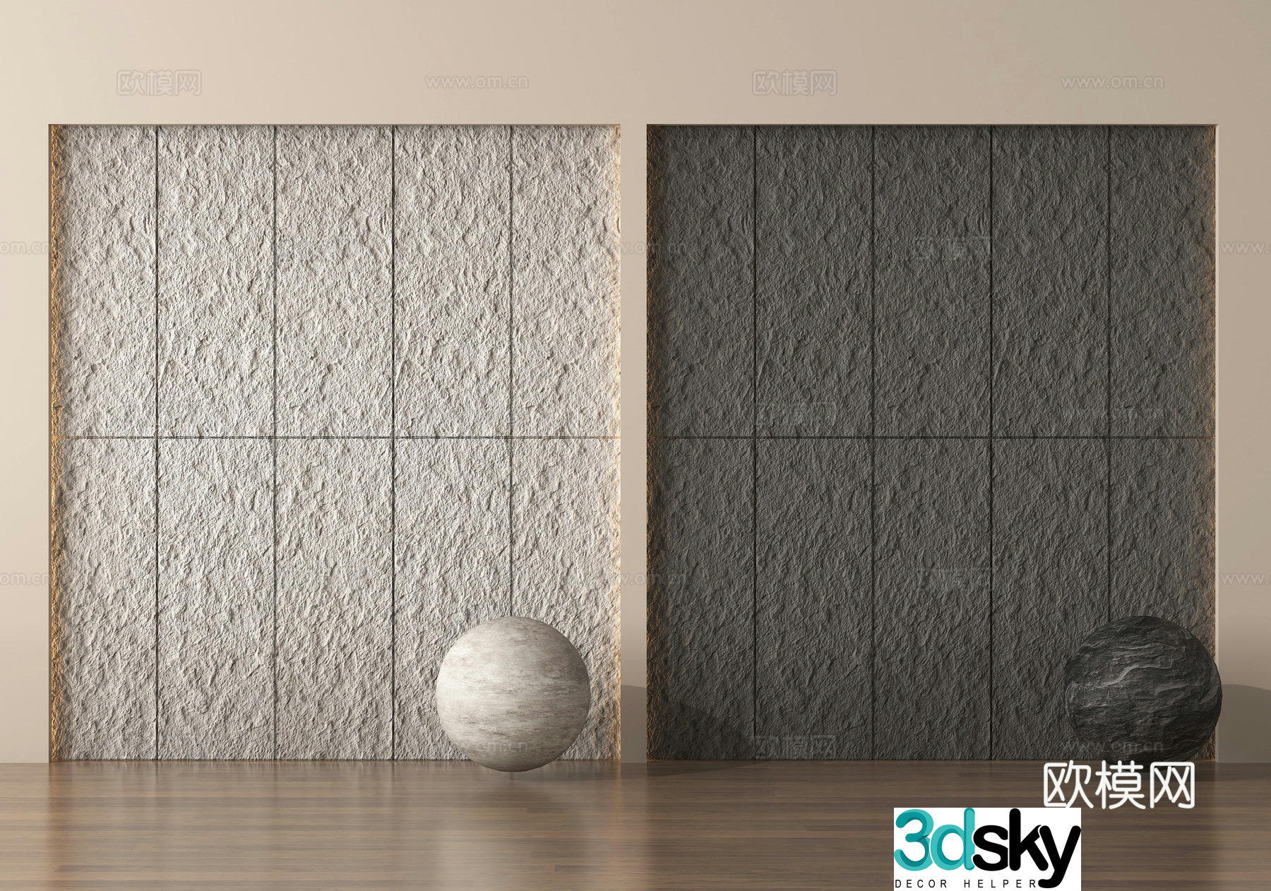 Quartz stone background wall 3d model