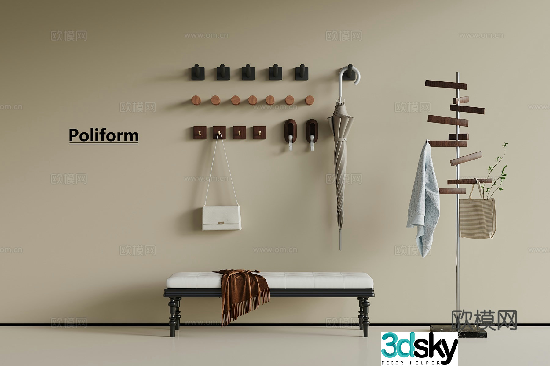 French shoe changing stool 3D model