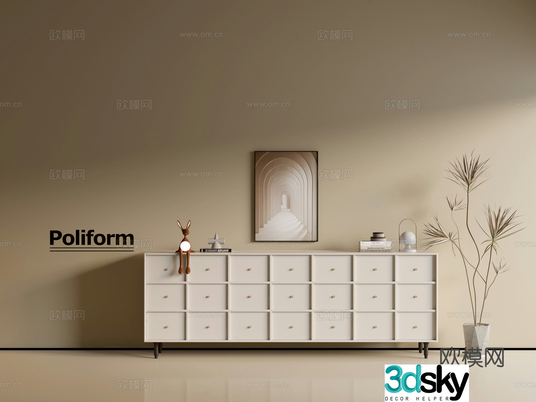 Modern cream wind chest of cabinet ins wind minimalist wind cabinet whole cabinet sideboard balcony cabinet 3d model