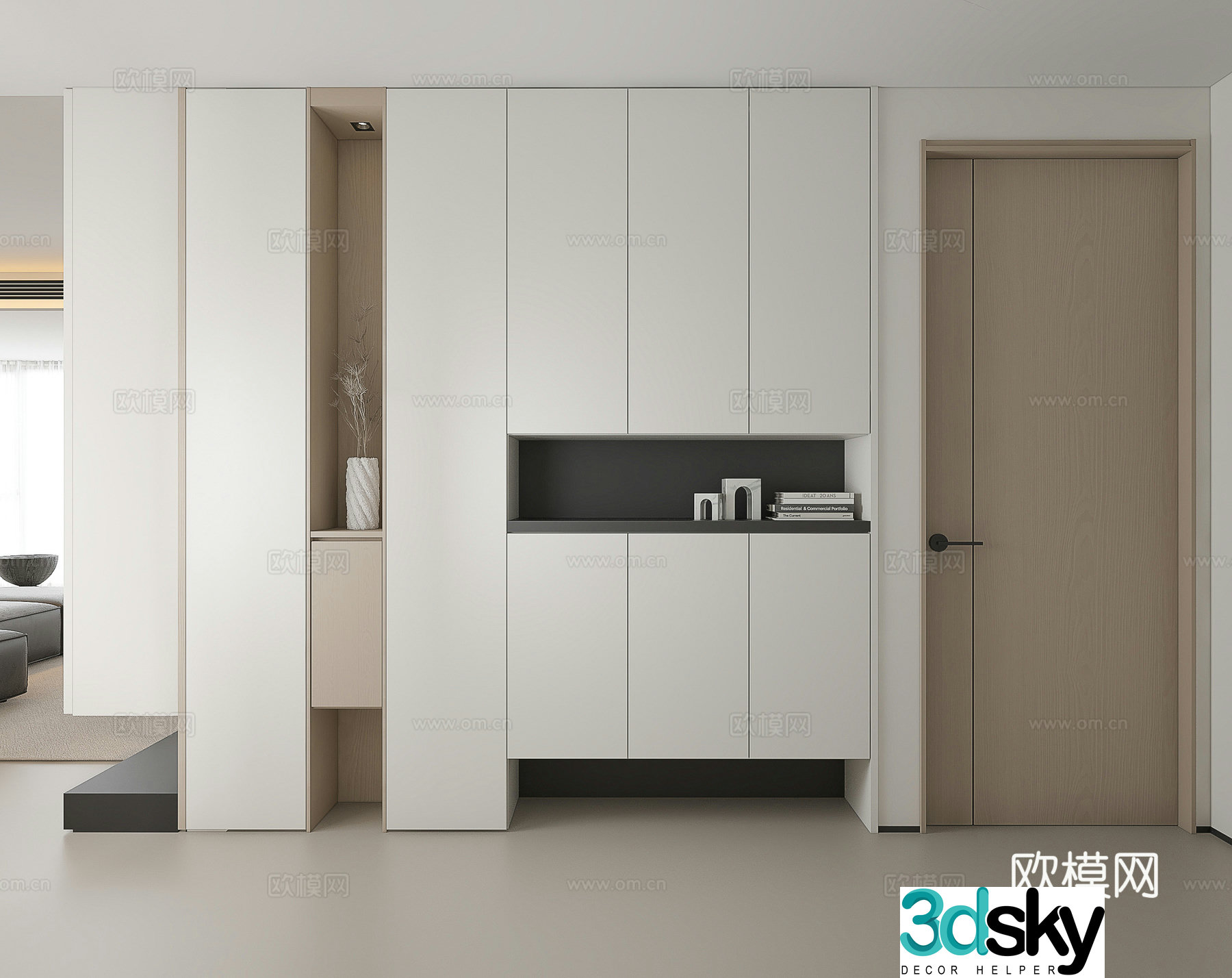 Entrance entrance hall entrance hall landscape aisle hall shoe cabinet sideboard entrance hall 3D model