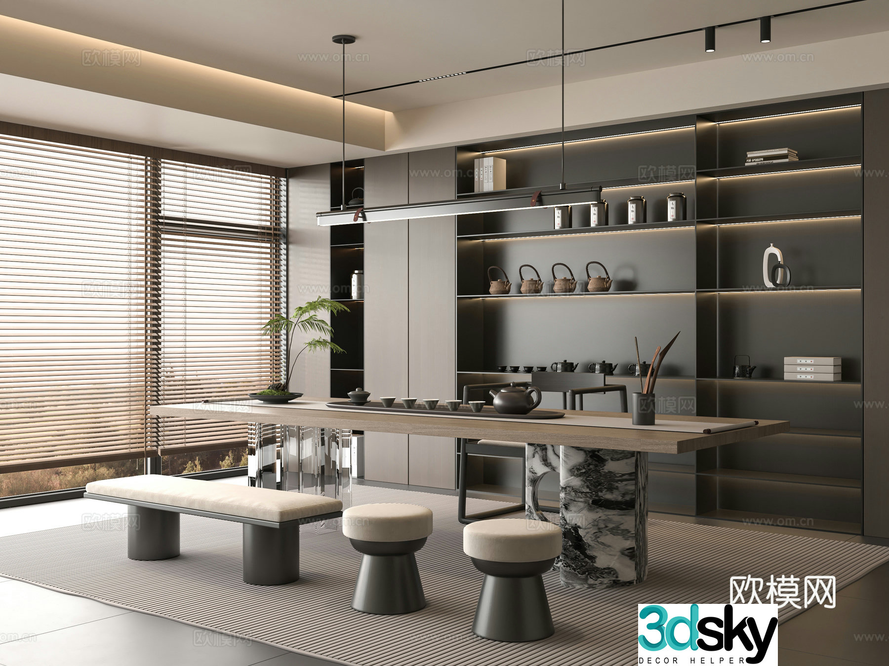 Modern tea room 3d model