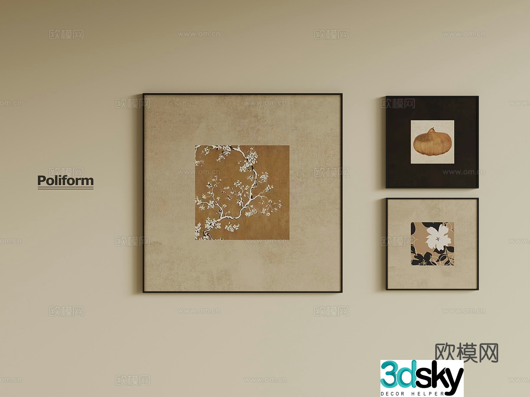 3D model of medieval style hanging painting
