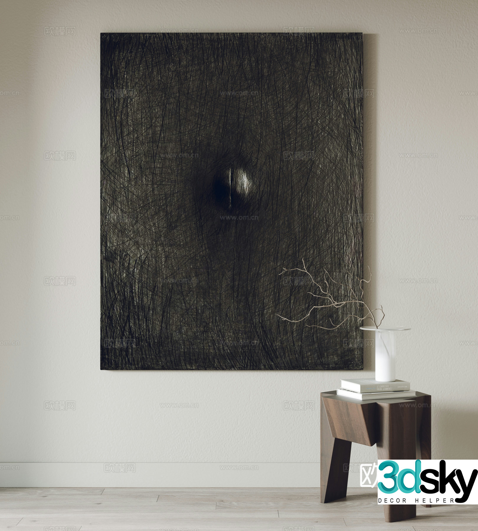 Modern hanging paintings decorative paintings side 3D model