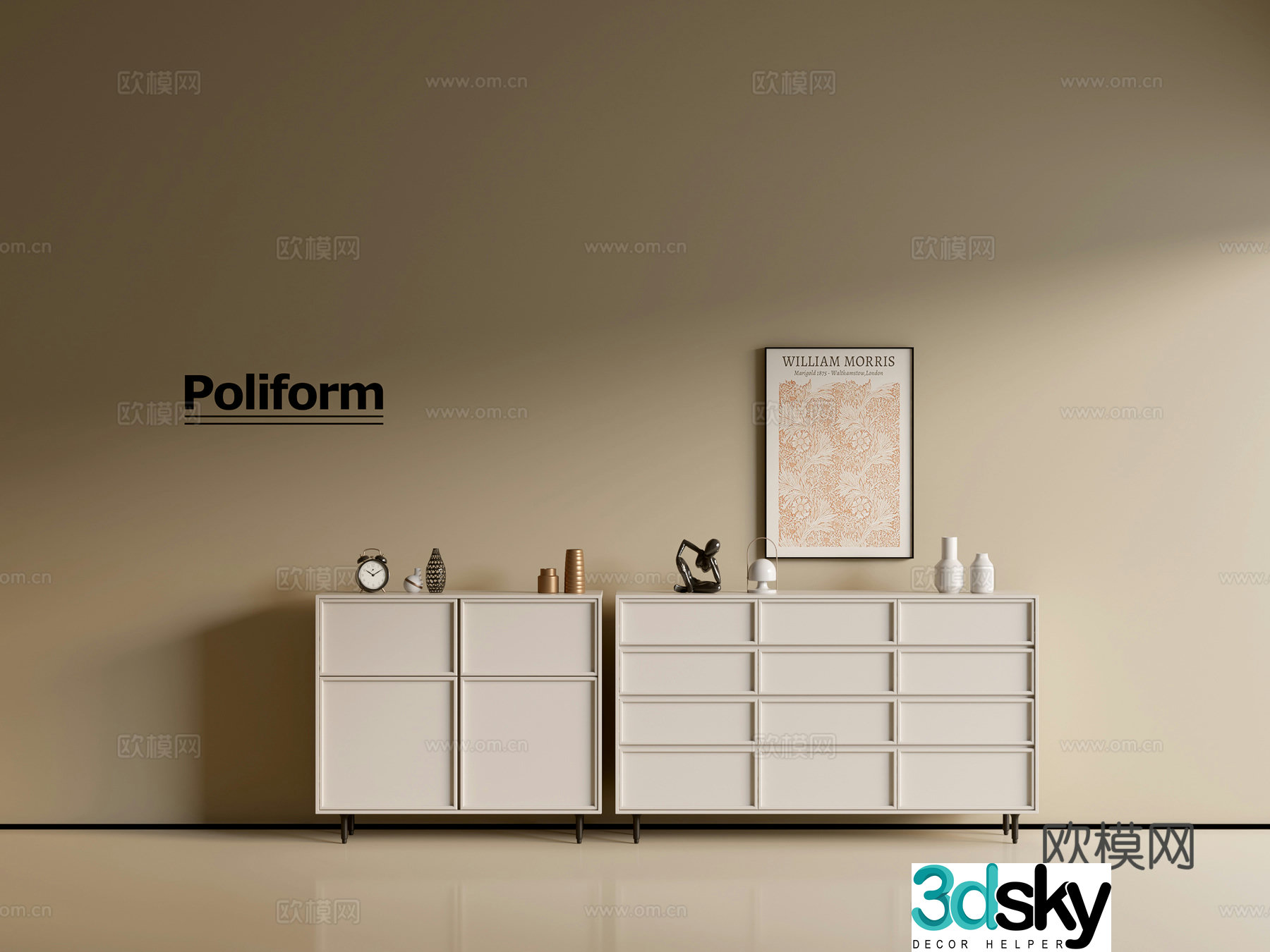 Modern cream wind chest of cabinet ins wind minimalist wind cabinet whole cabinet sideboard balcony cabinet 3d model