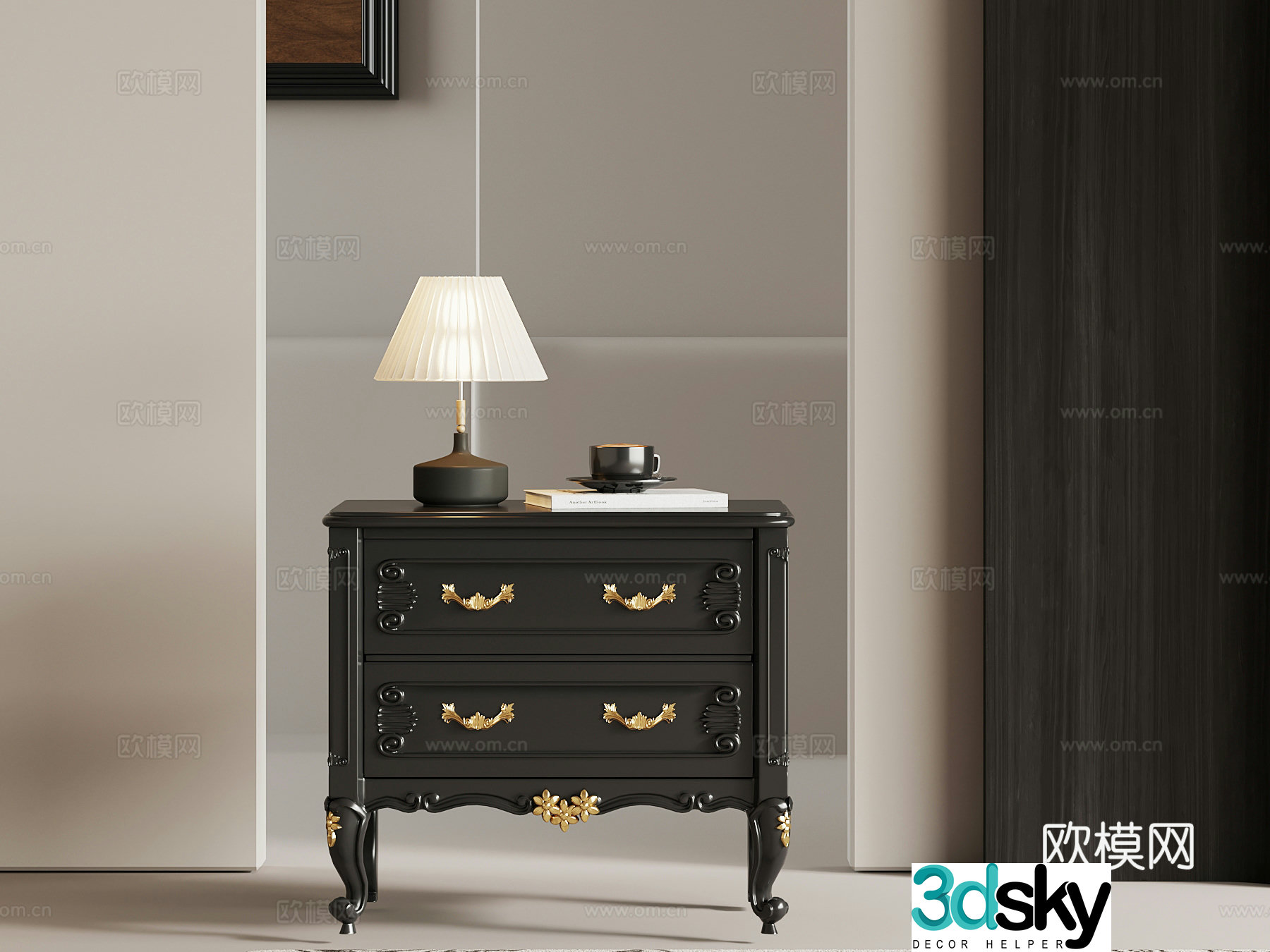 024 French nightstand 3D model