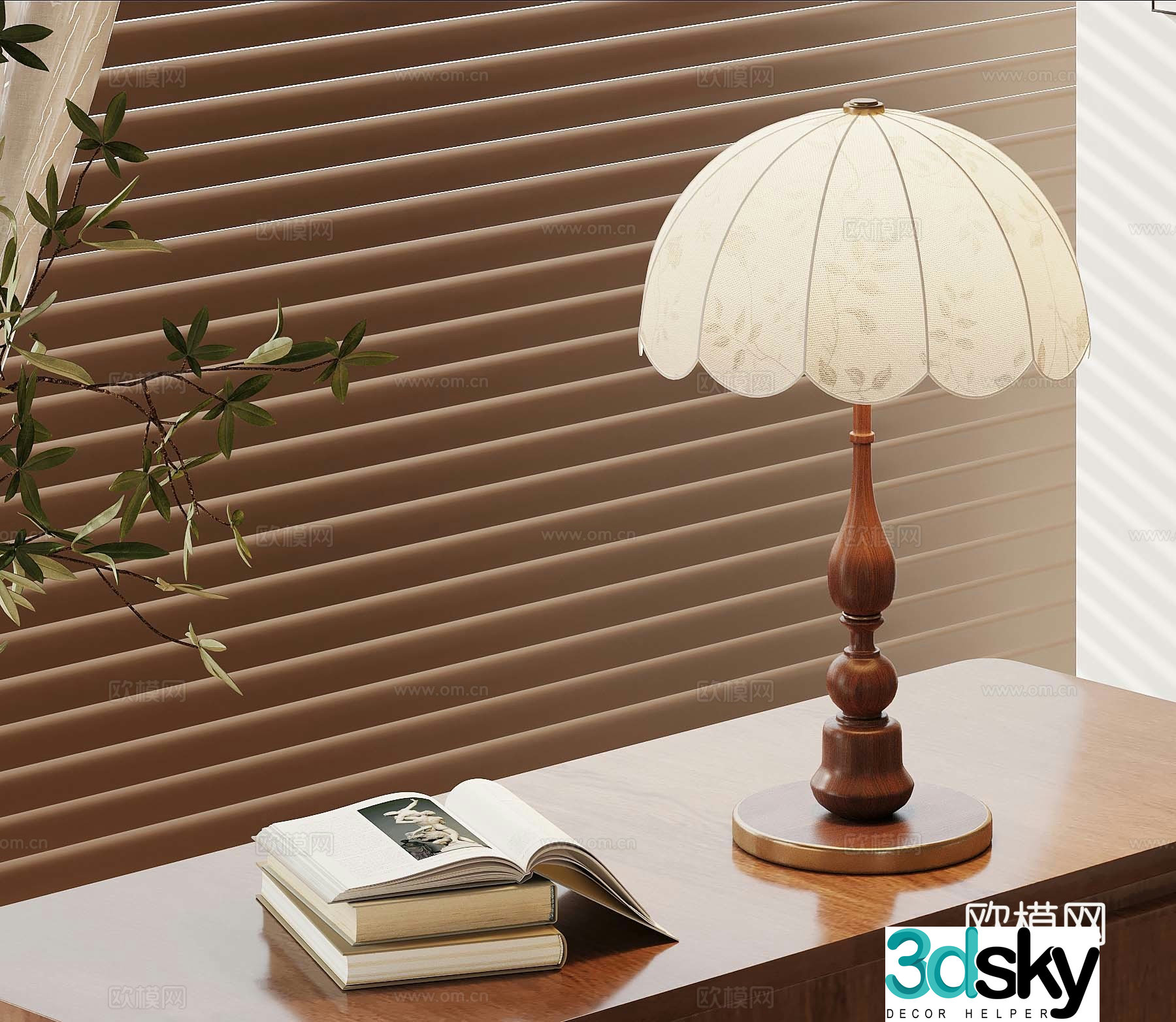 34 French medieval style table lamp 3d model