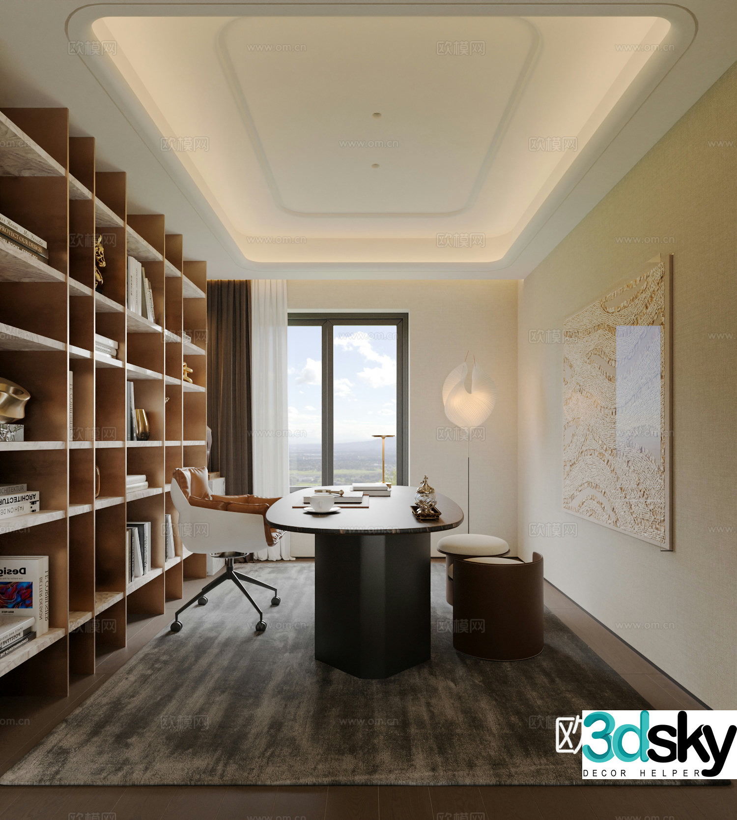 Modern study 3d model