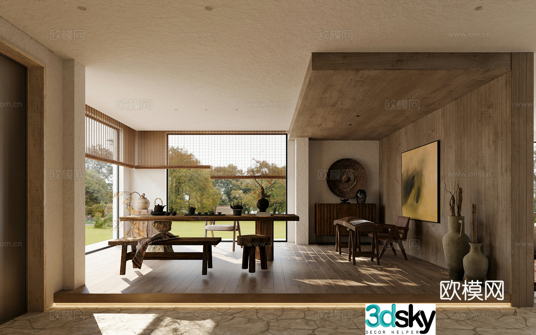 New Chinese-style tea room Song-style tea room 3D model