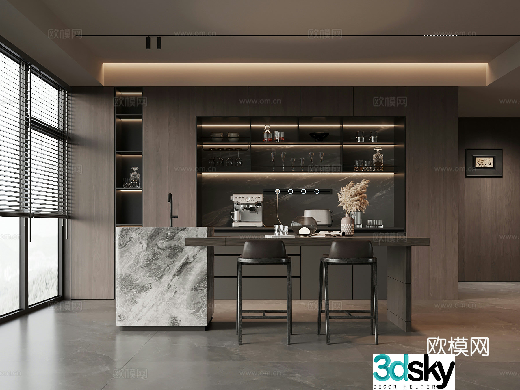 Modern Italian restaurant 3d model