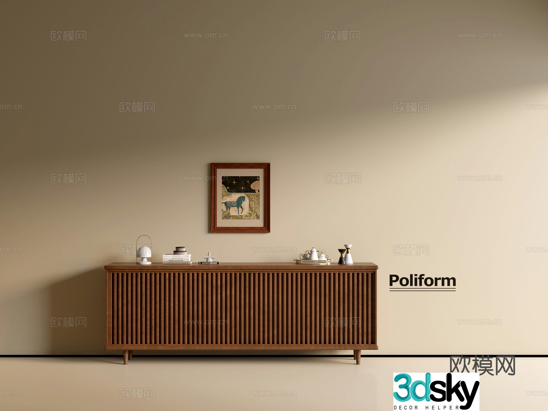 Modern wood grain cabinet ins wind minimalist wind cabinet whole cabinet sideboard balcony cabinet storage 3D model