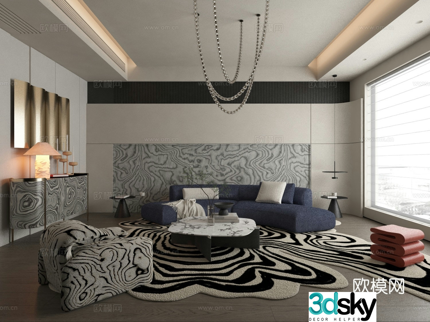Italian style living room 3d model