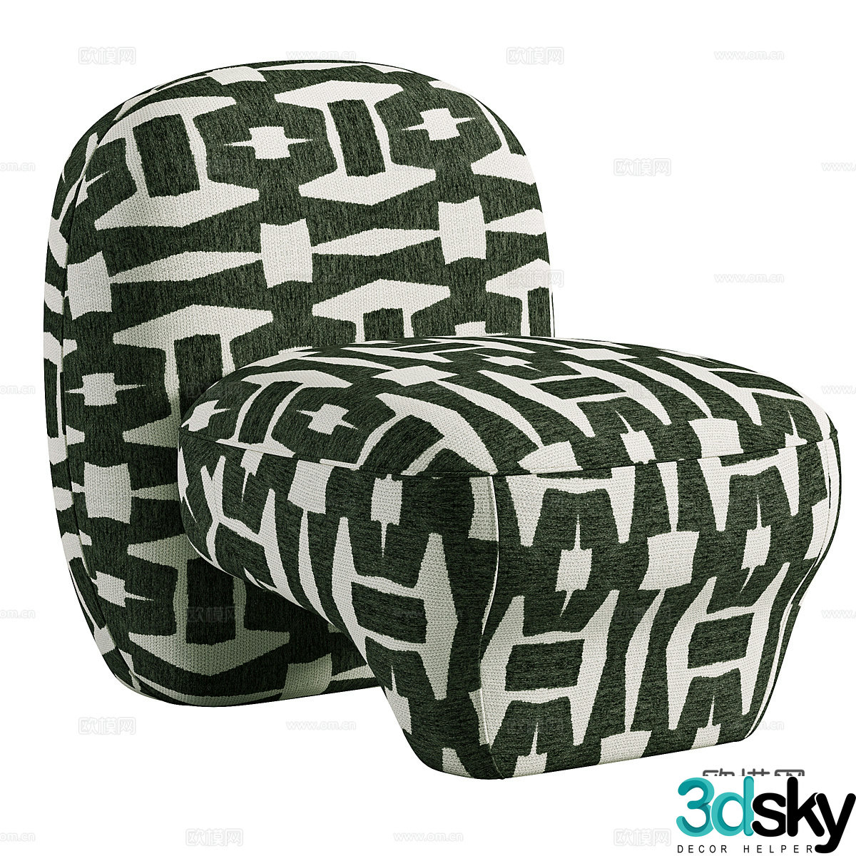 Modern Italian fabric sofa chair 3d model