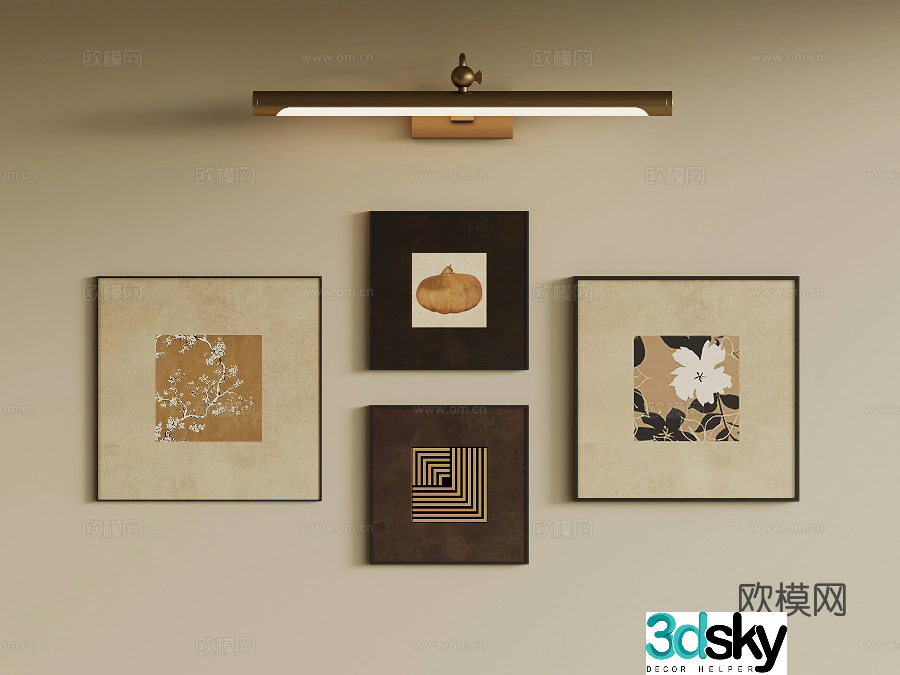 French medieval hanging painting 3D model