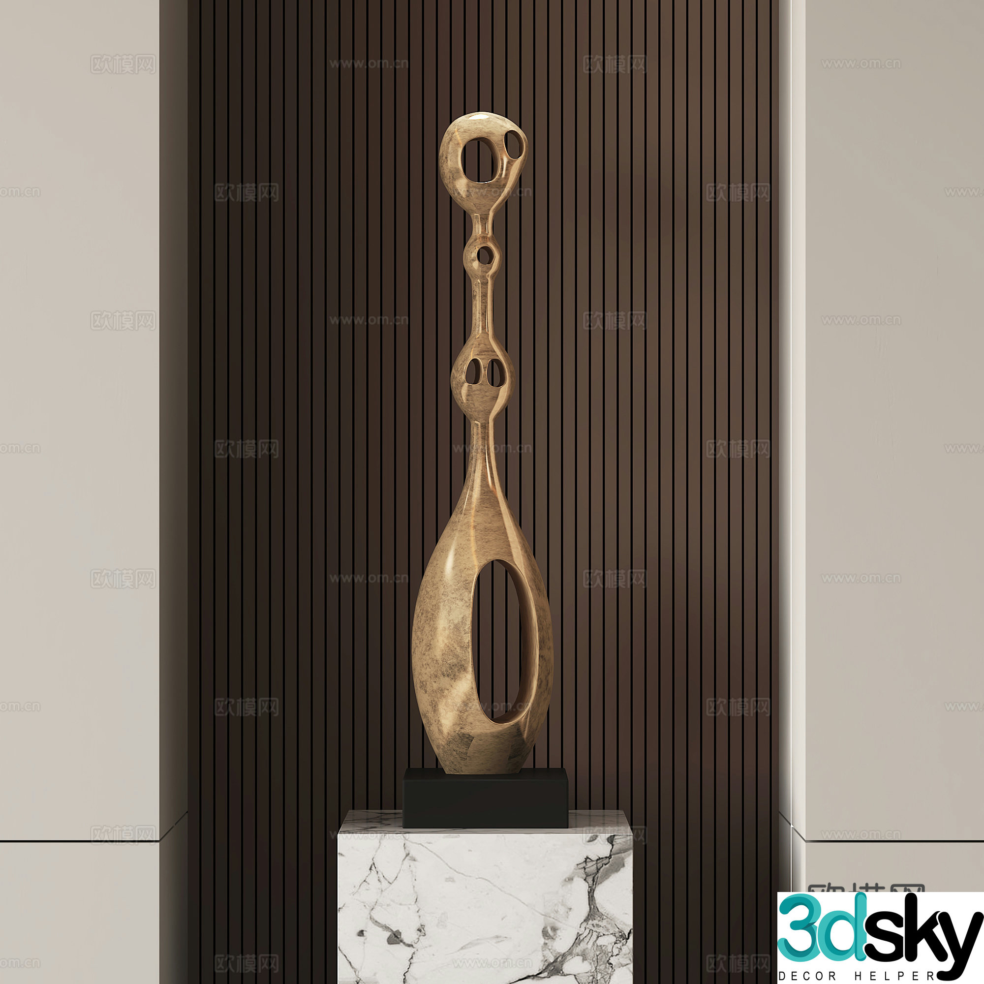 Modern abstract metal sculpture 3d model
