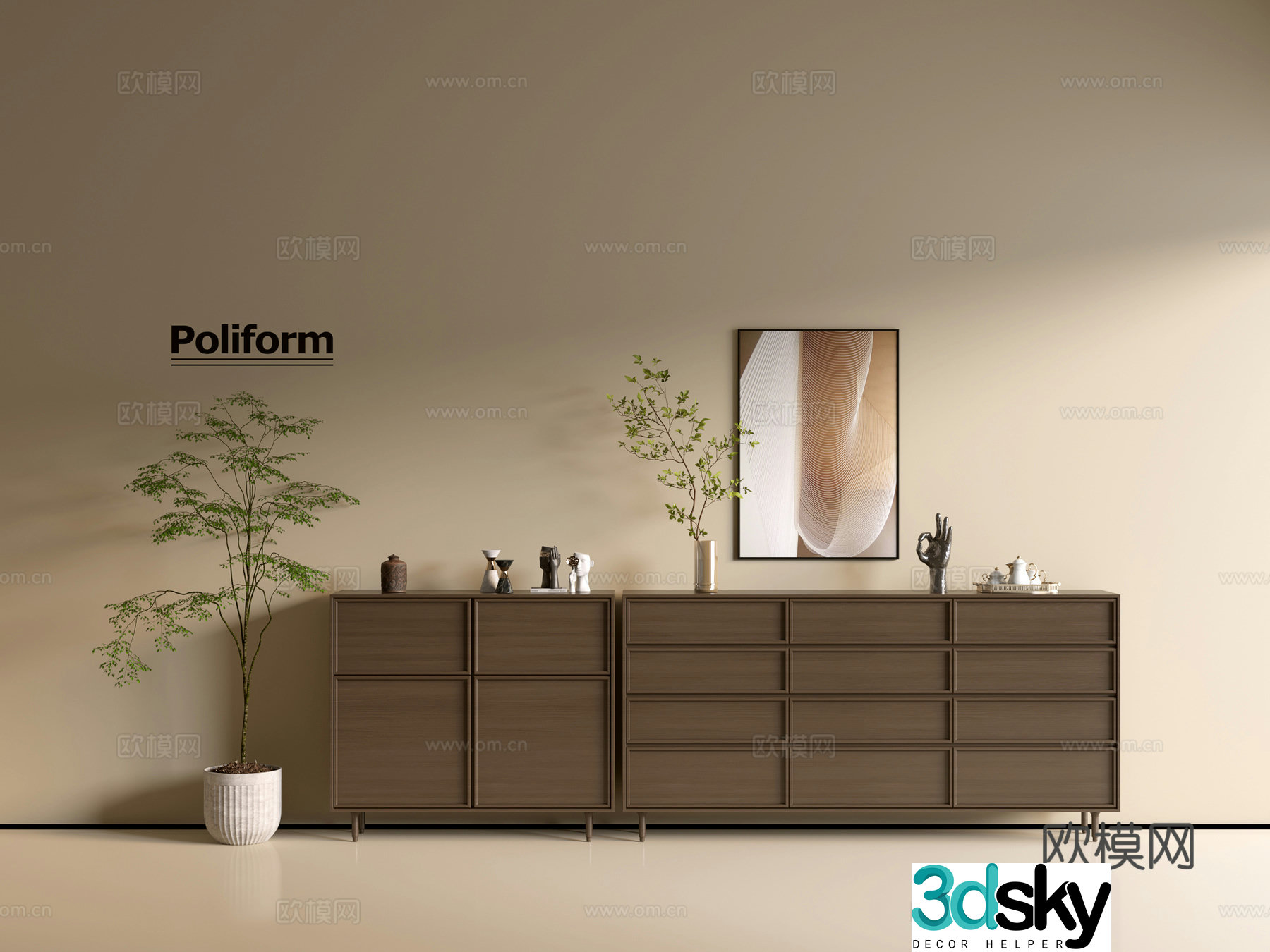 Modern wood grain cabinet ins wind minimalist wind cabinet whole cabinet sideboard balcony cabinet storage 3D model