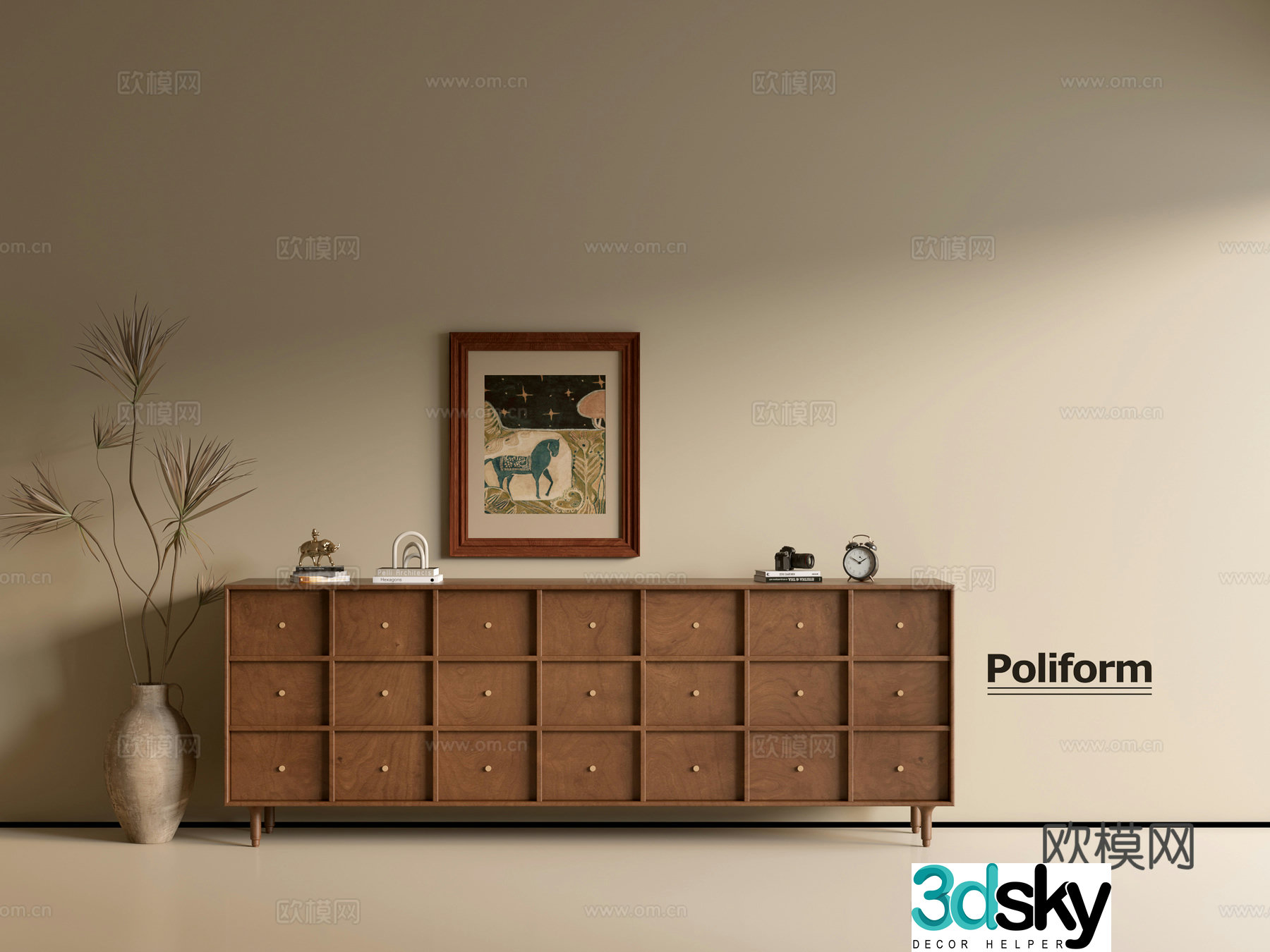 Modern wood grain cabinet ins wind minimalist wind cabinet whole cabinet sideboard balcony cabinet storage 3D model