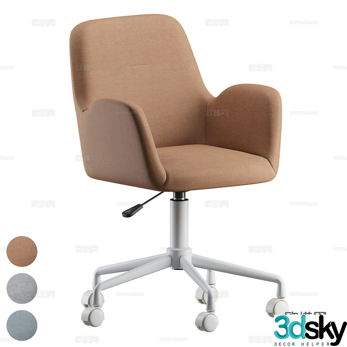 Modern art fabric office chair 3d model