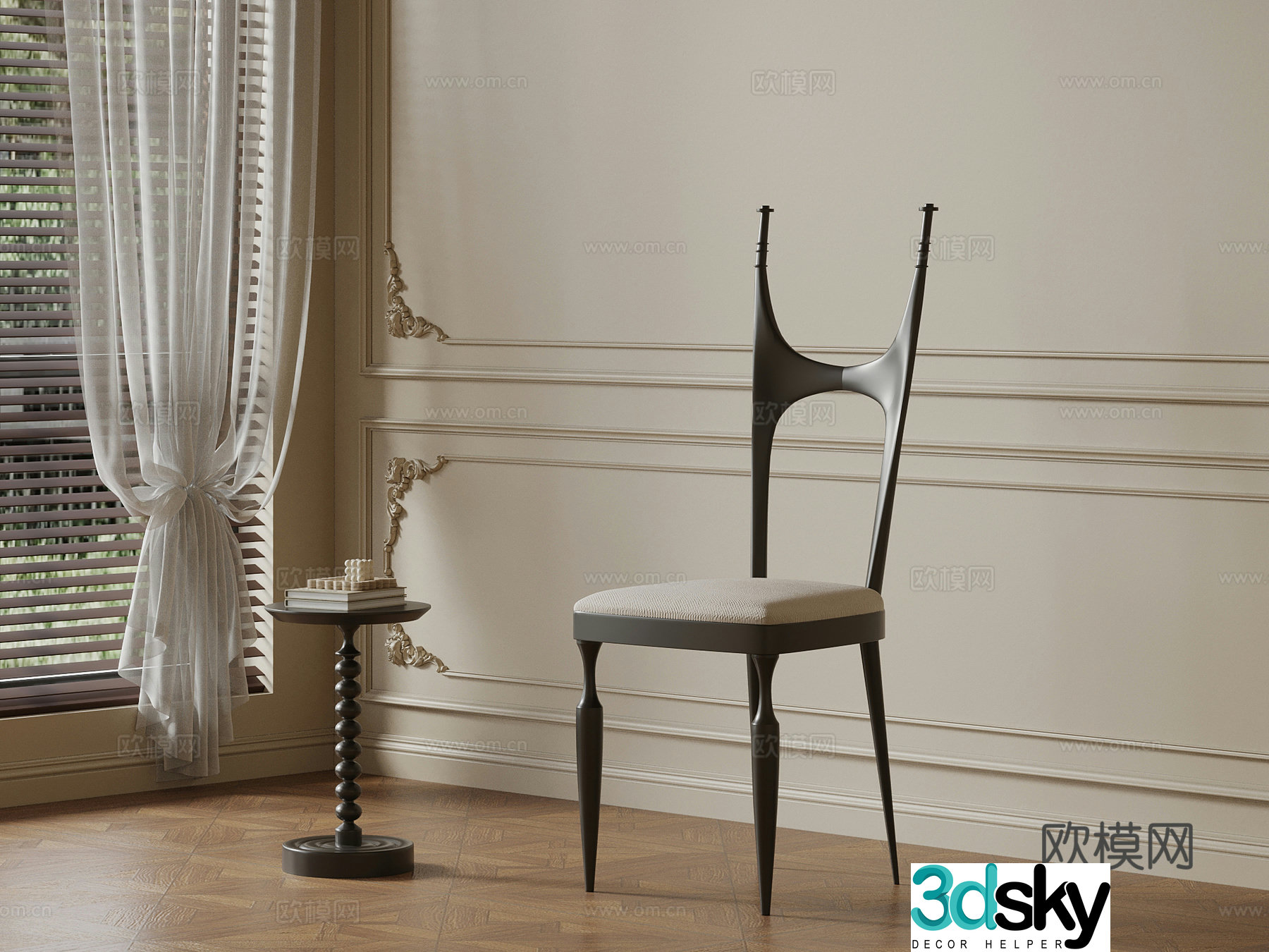 French casual chair 3d model