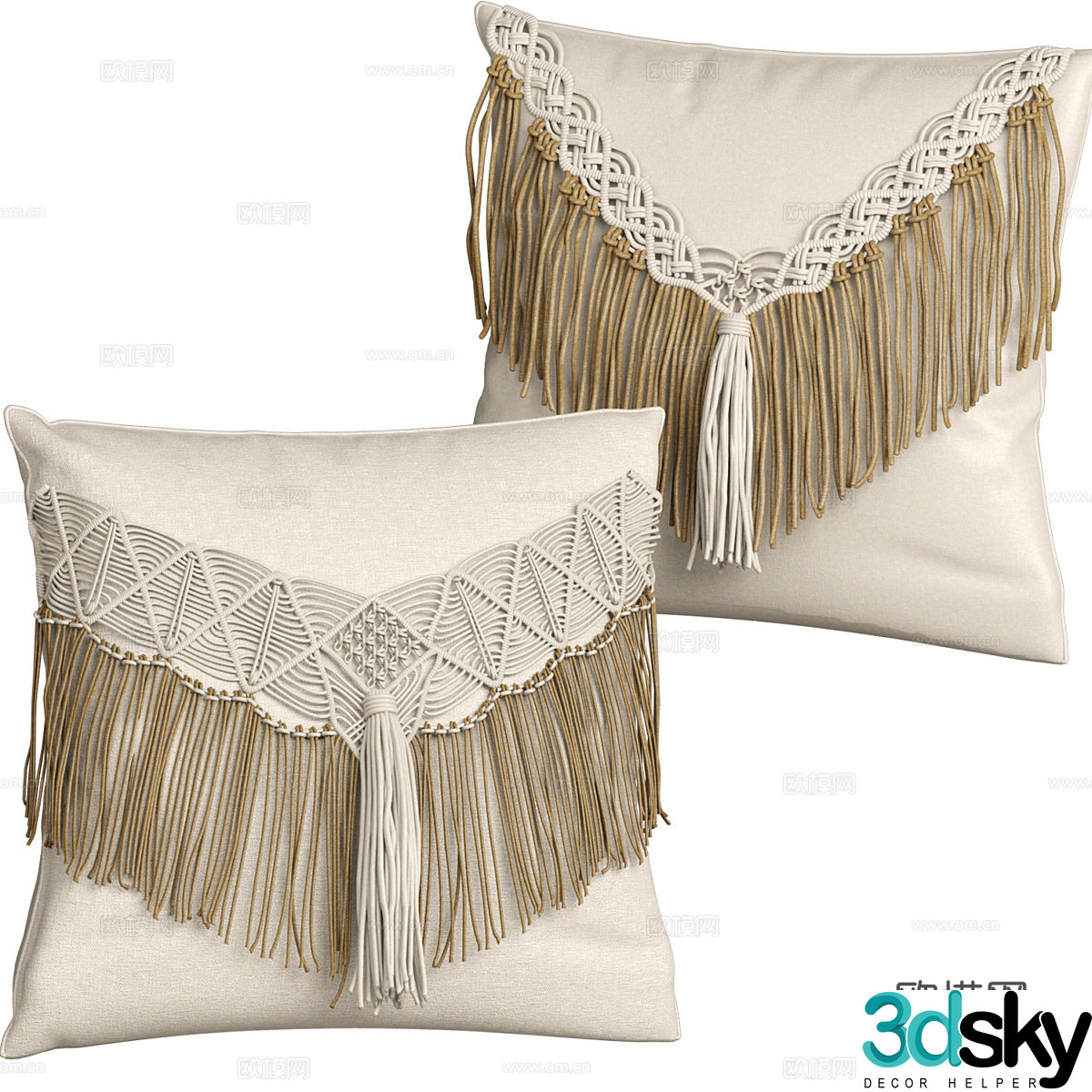 New Chinese style Wasabi fabric pillow 3D model