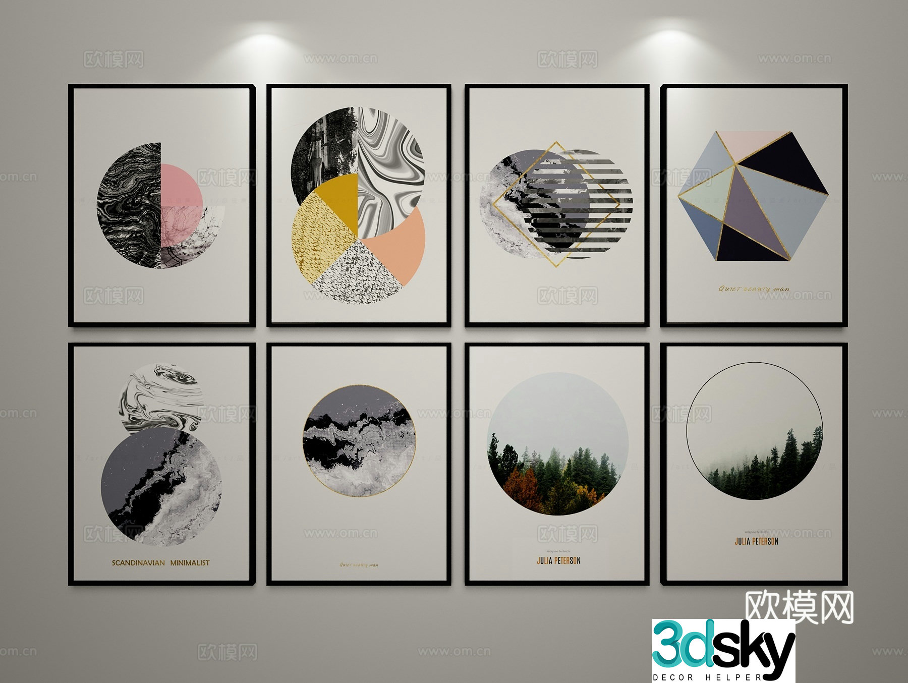 Modern minimalist decorative painting 3d model