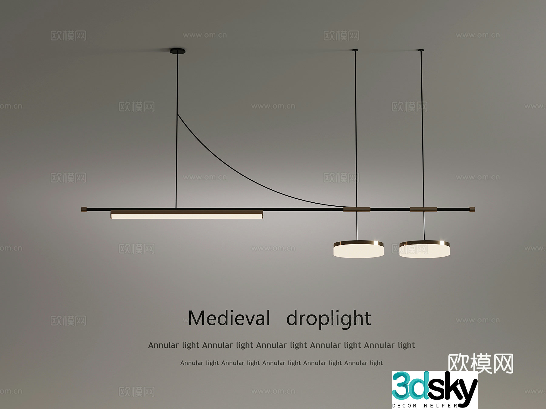 Modern simple chandelier Restaurant chandelier 3d model