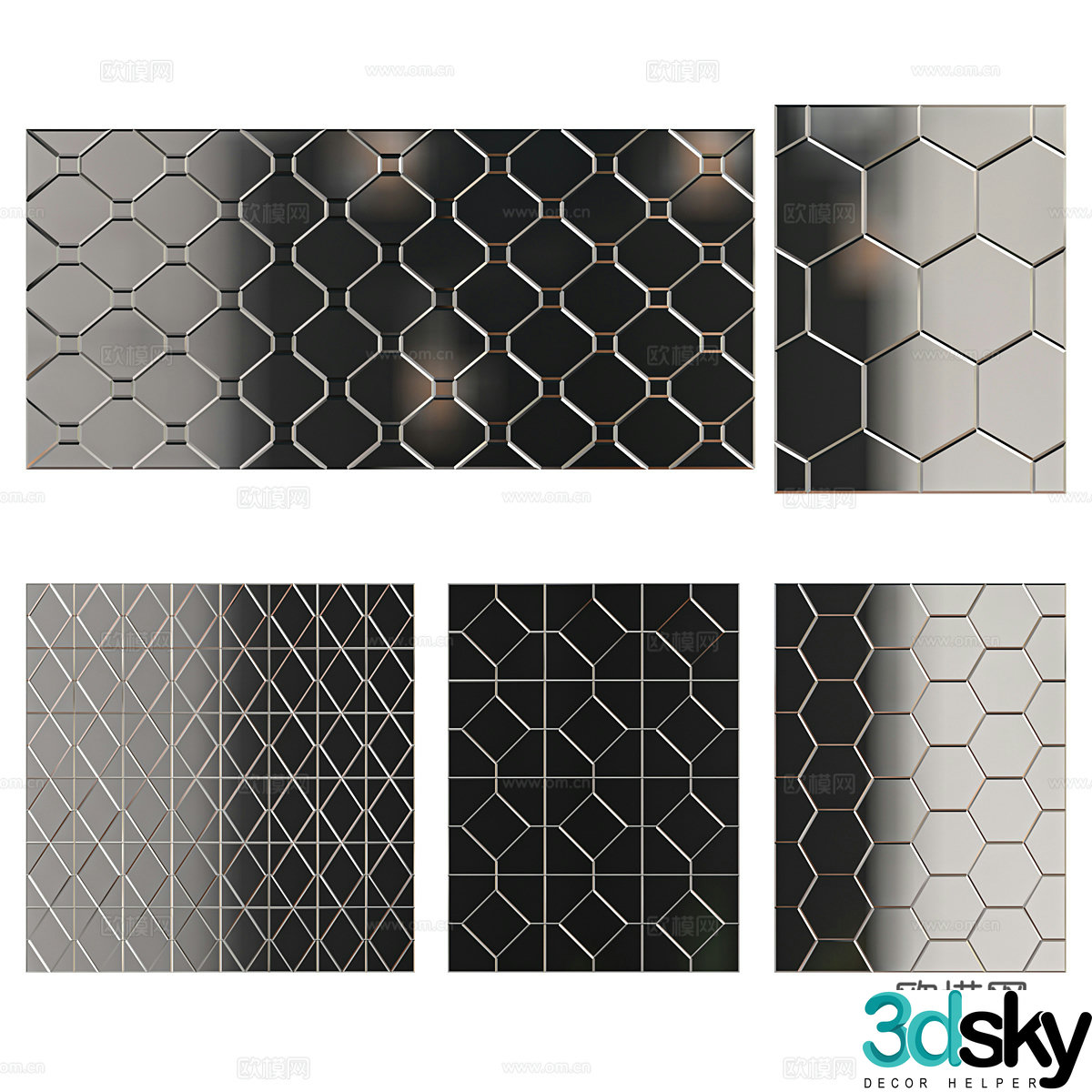 Modern Italian decorative mirror prism 3d model