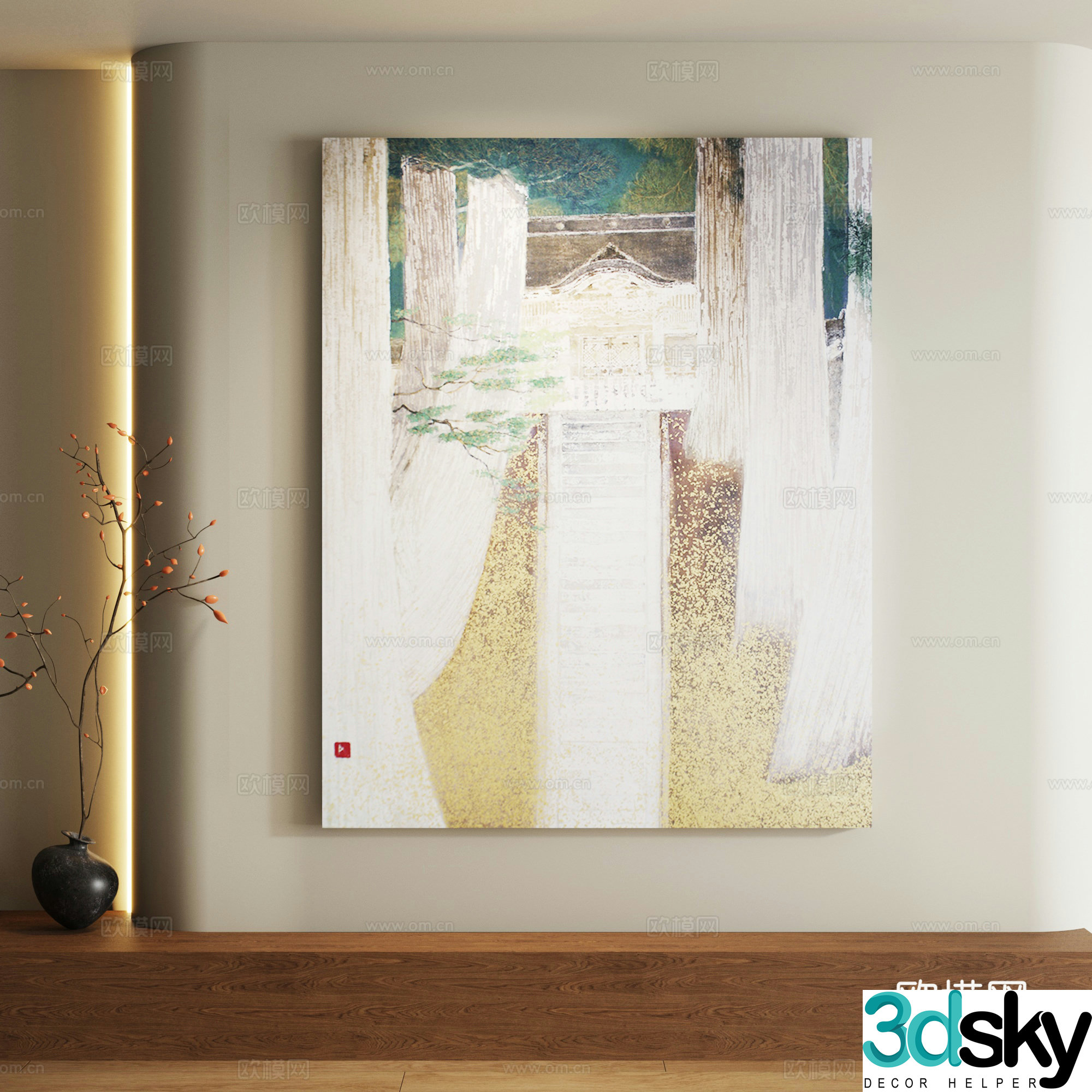 Modern abstract decorative painting 3d model