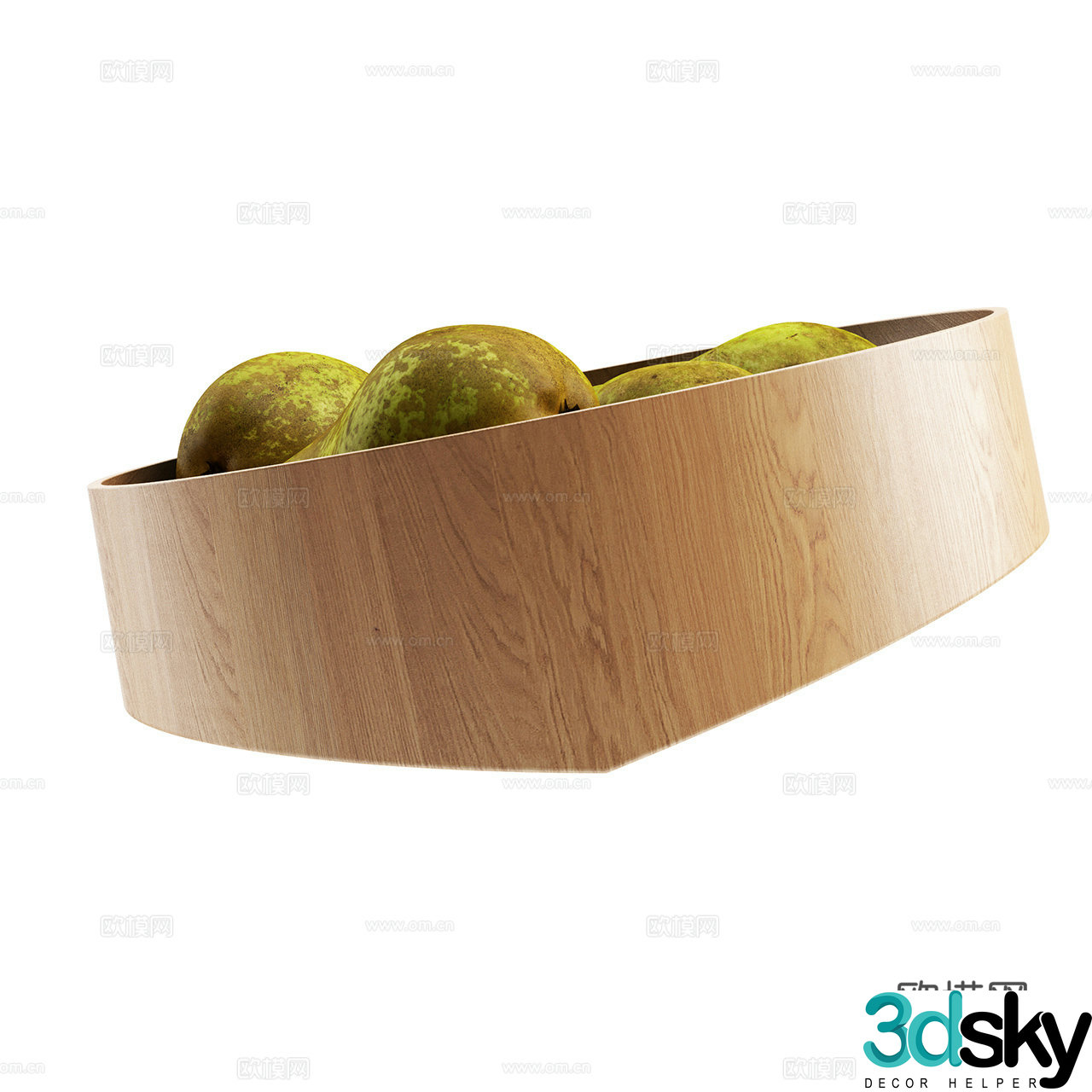 Tecta modern decorations ornament ornament wooden bowl Nordic bowls log 3d model