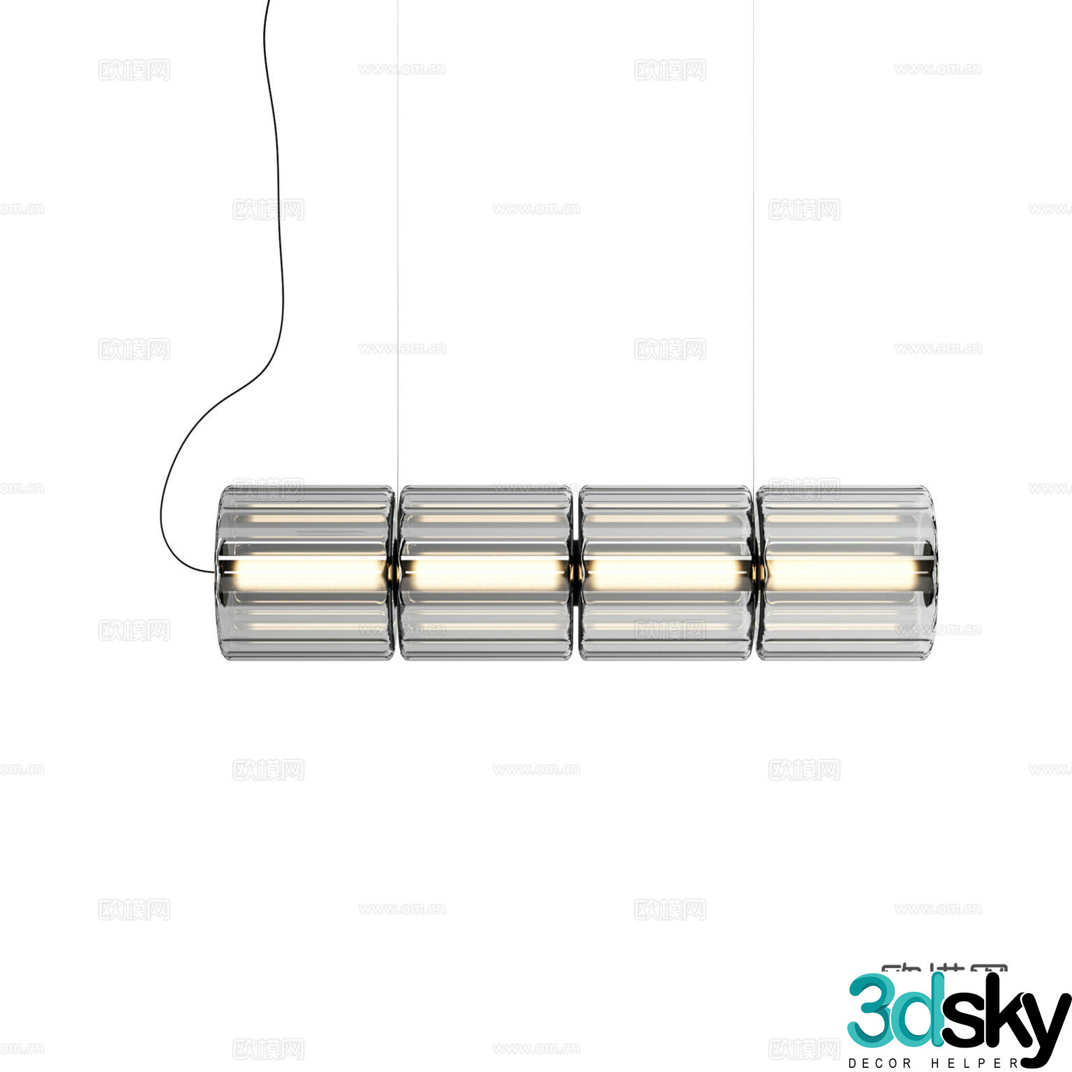 ANDlight Modern Chandeliers Minimalist Chandeliers Glass Chandeliers Long Strip Chandeliers 3D Model