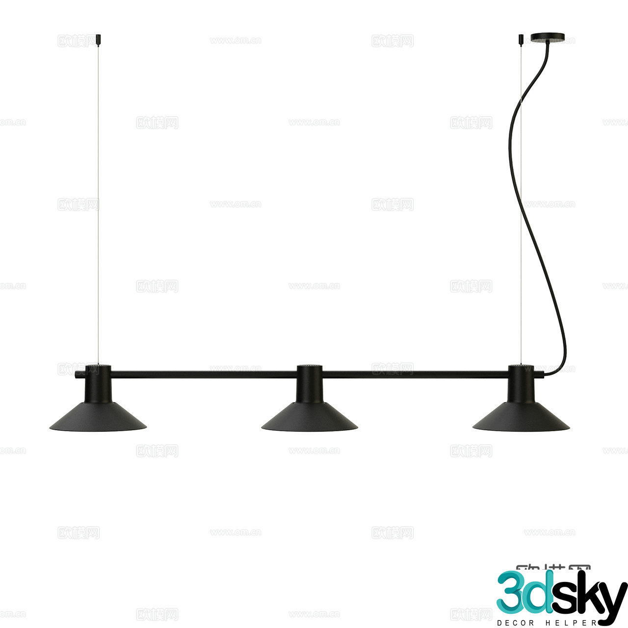 Zero Minimalist Chandelier Decorative Chandelier Multi-head Chandelier Long Strip Chandelier Restaurant Chandelier 3D Model
