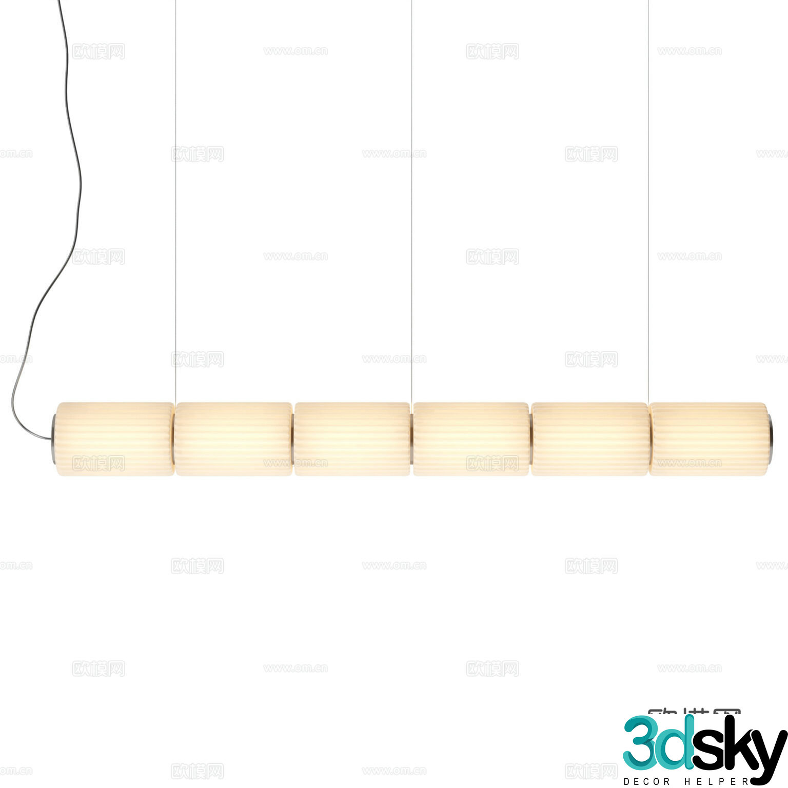 ANDlight Modern Chandeliers Minimalist Chandeliers Glass Chandeliers Long Strip Chandeliers 3D Model