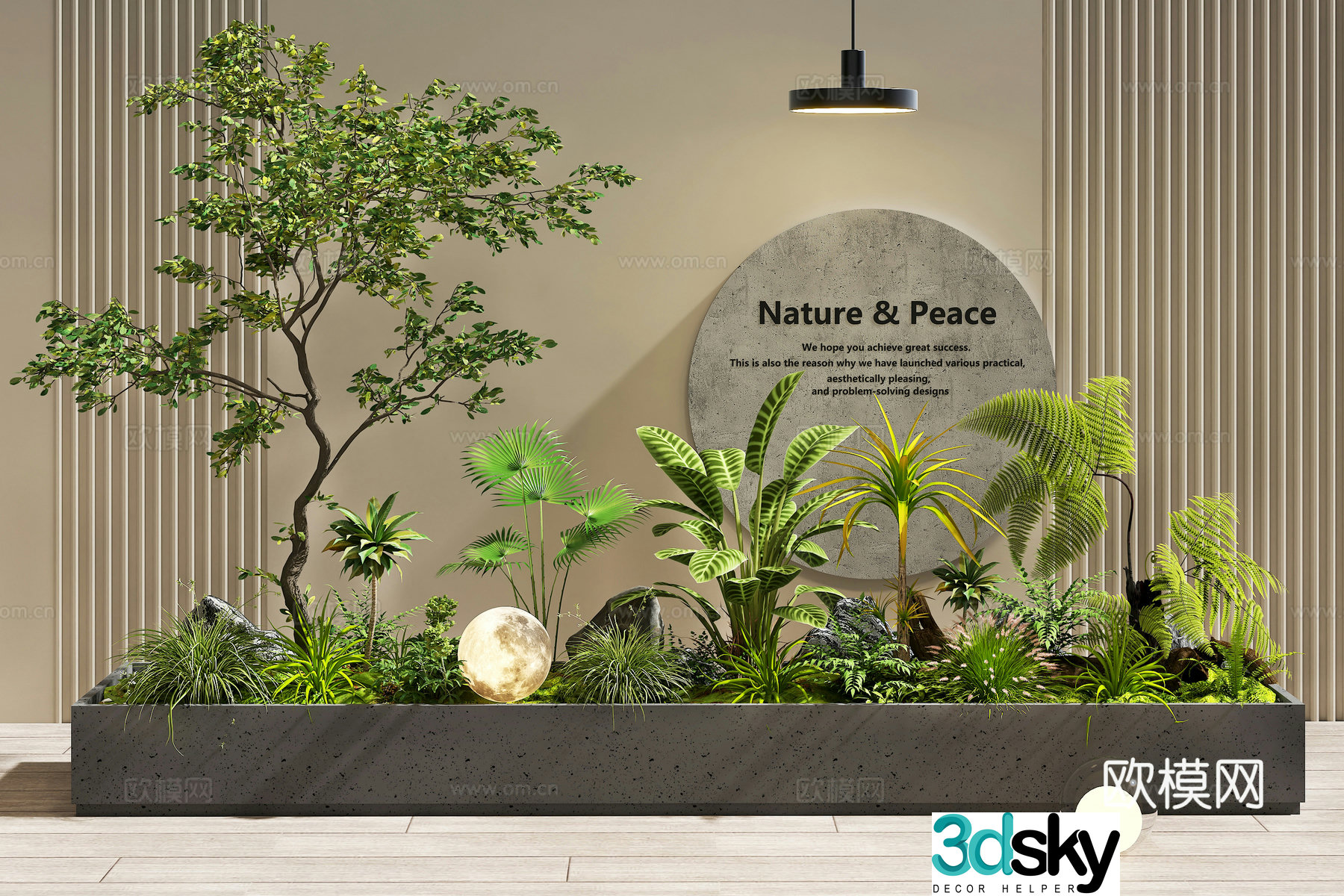 Modern interior landscape Landscape Plant pile Flower bed Flower pond Garden landscape Plant combination 3D model