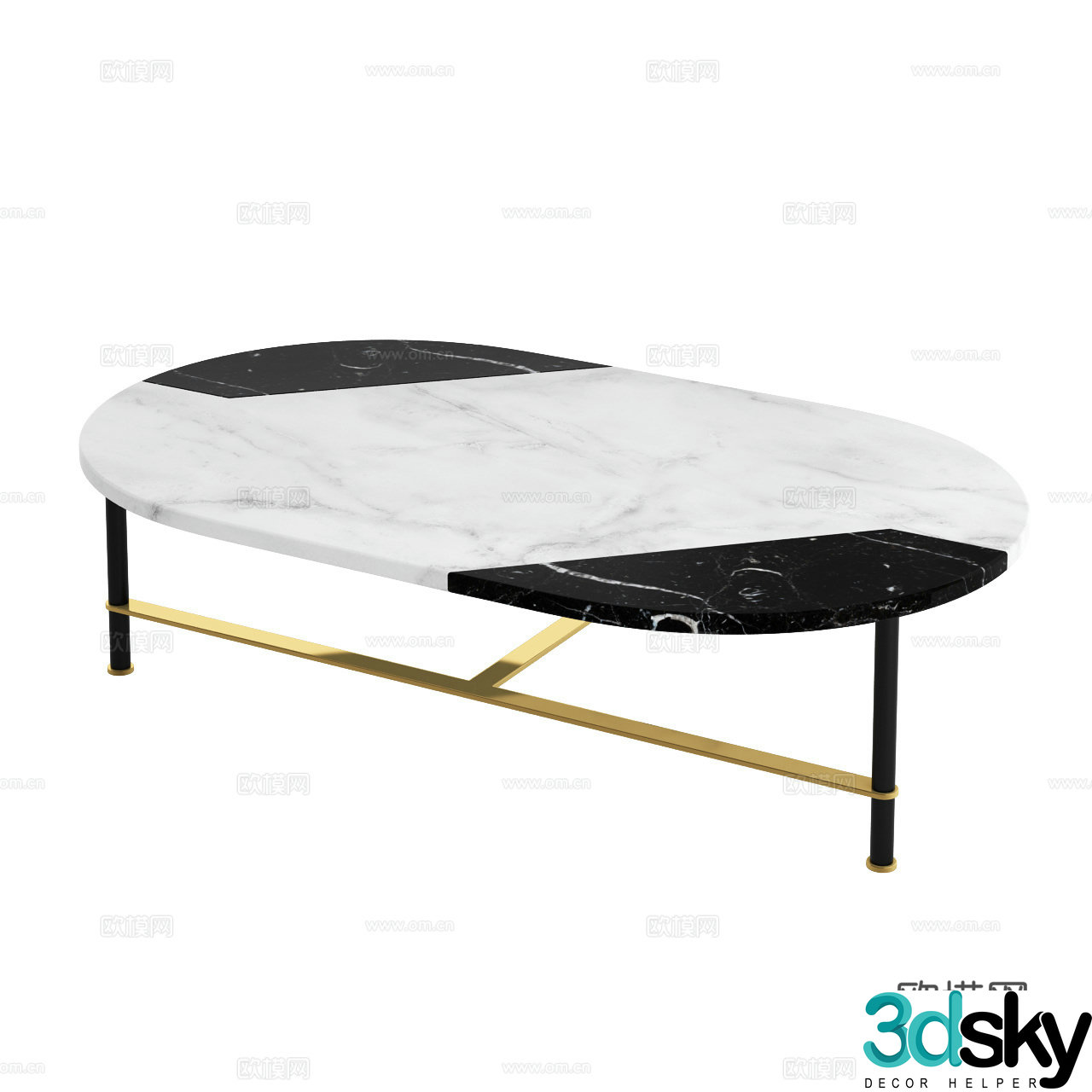 Gallotti&Radice Italian coffee table marble coffee table 3D model