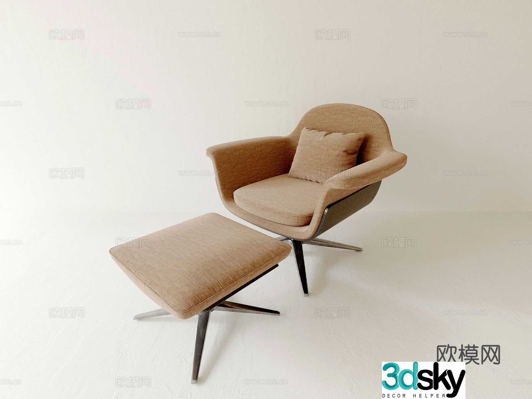 Single chair recliner office chair leisure chair 3d model